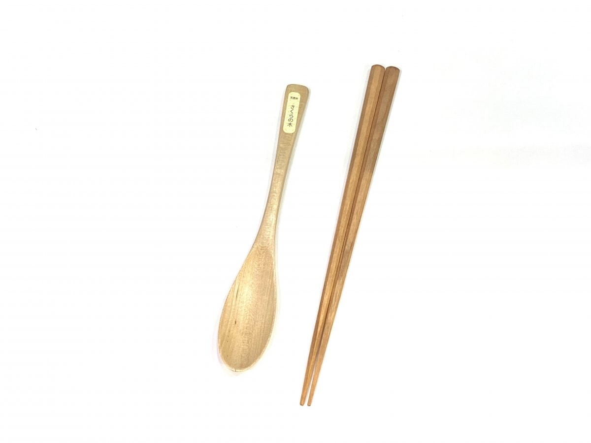 ギフト【桜の木】箸とカレースプーンのセット