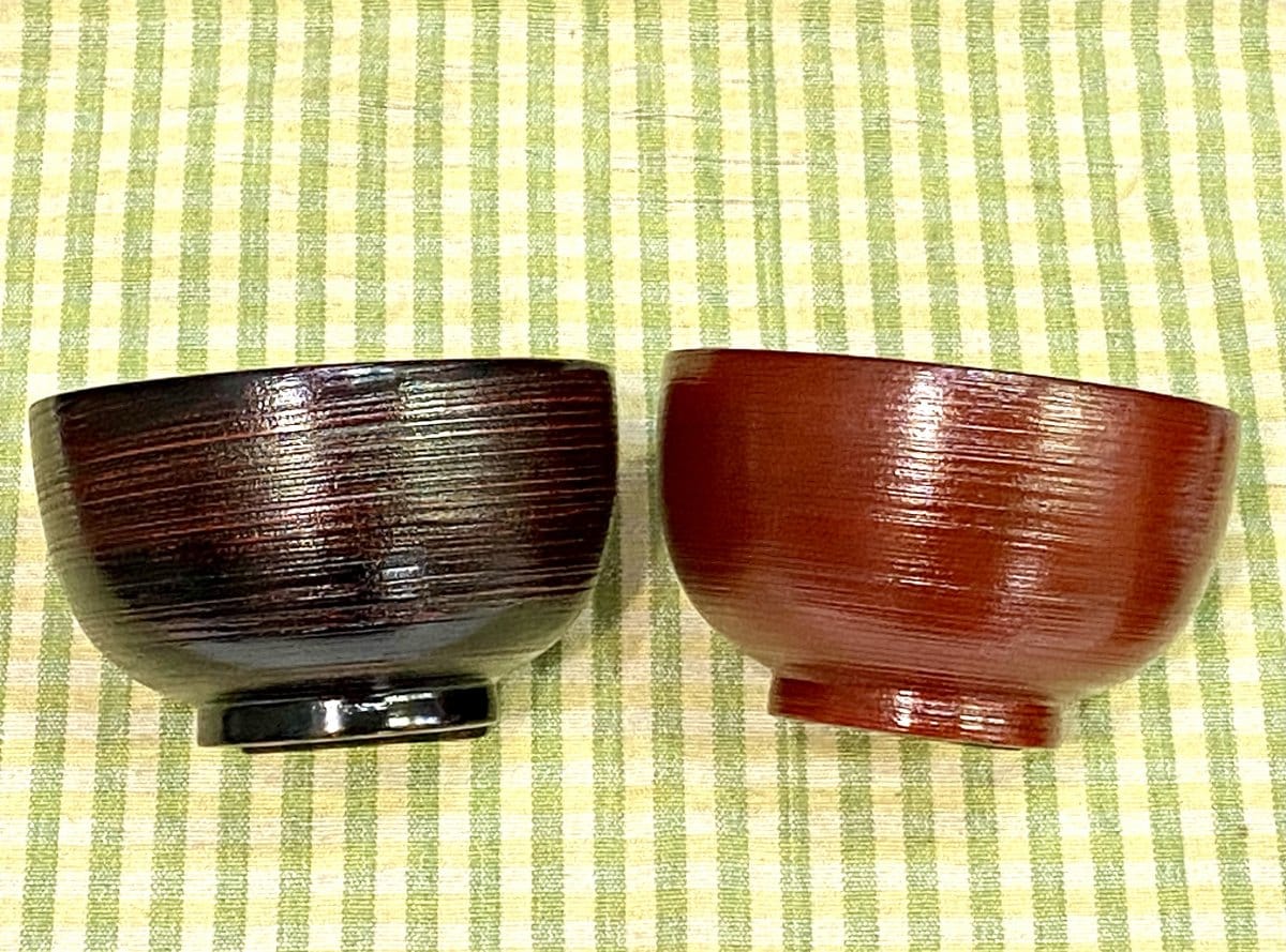 木製 刷毛目大汁椀 根来or曙