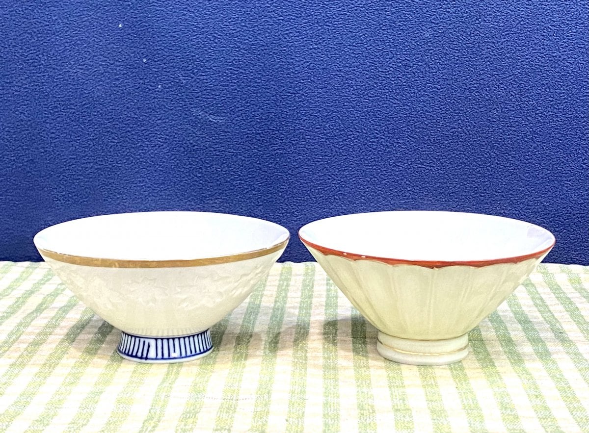 昭和レトロ 朝顔型茶碗2種類
