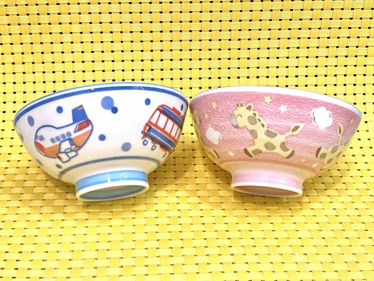 乗り物 きりん 子供茶碗