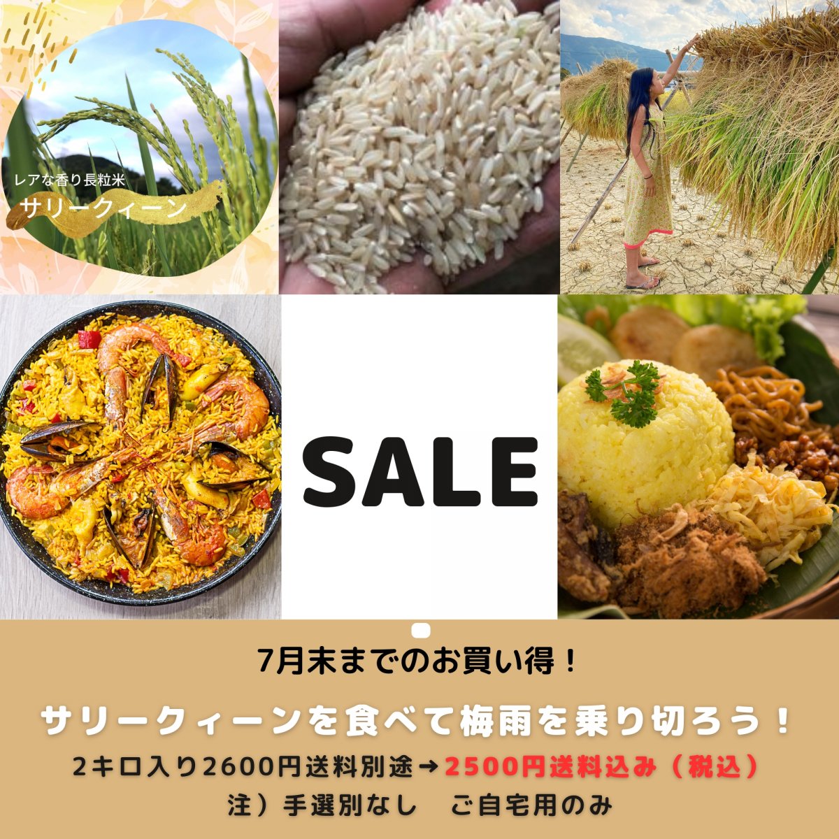 お買い得インディカ米【サリークィーン】2キロ　送料無料