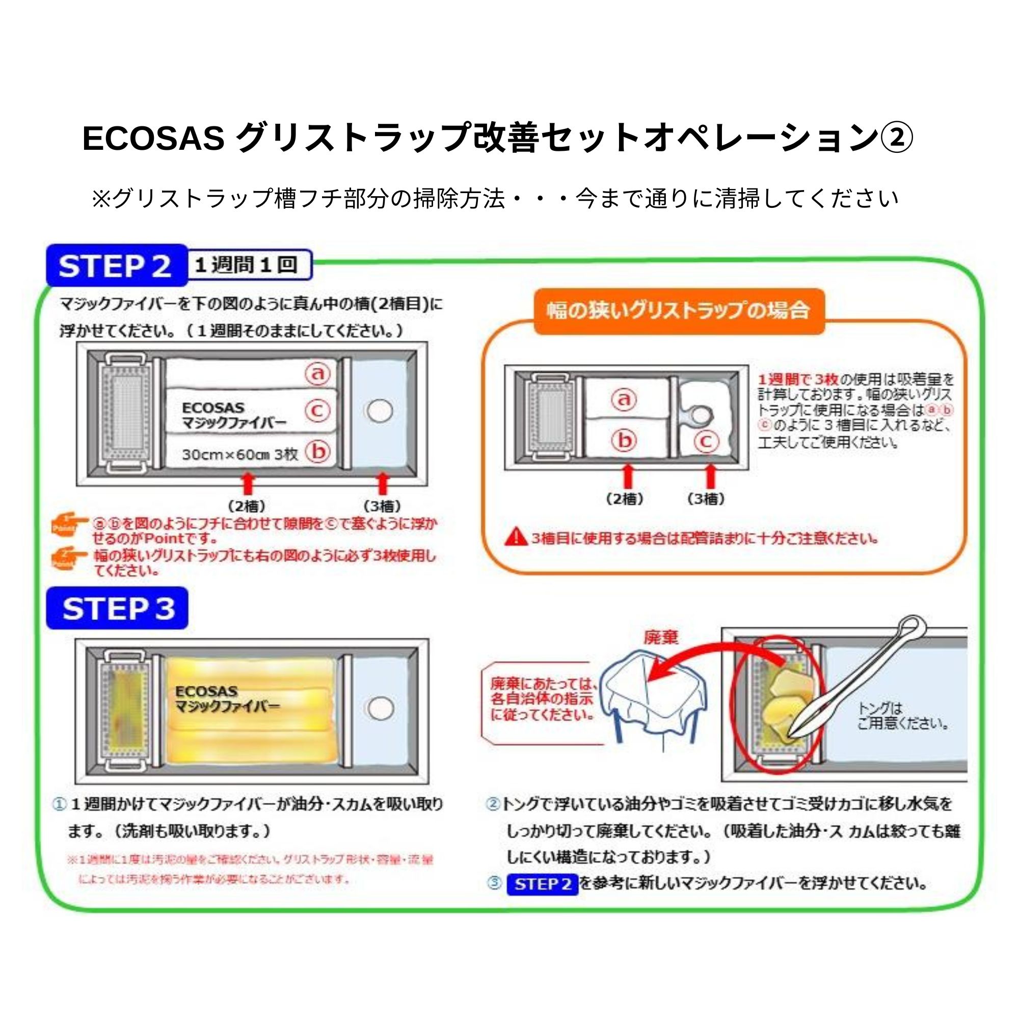 ECOSAS グリストラップ(酵素入り)改善セットM