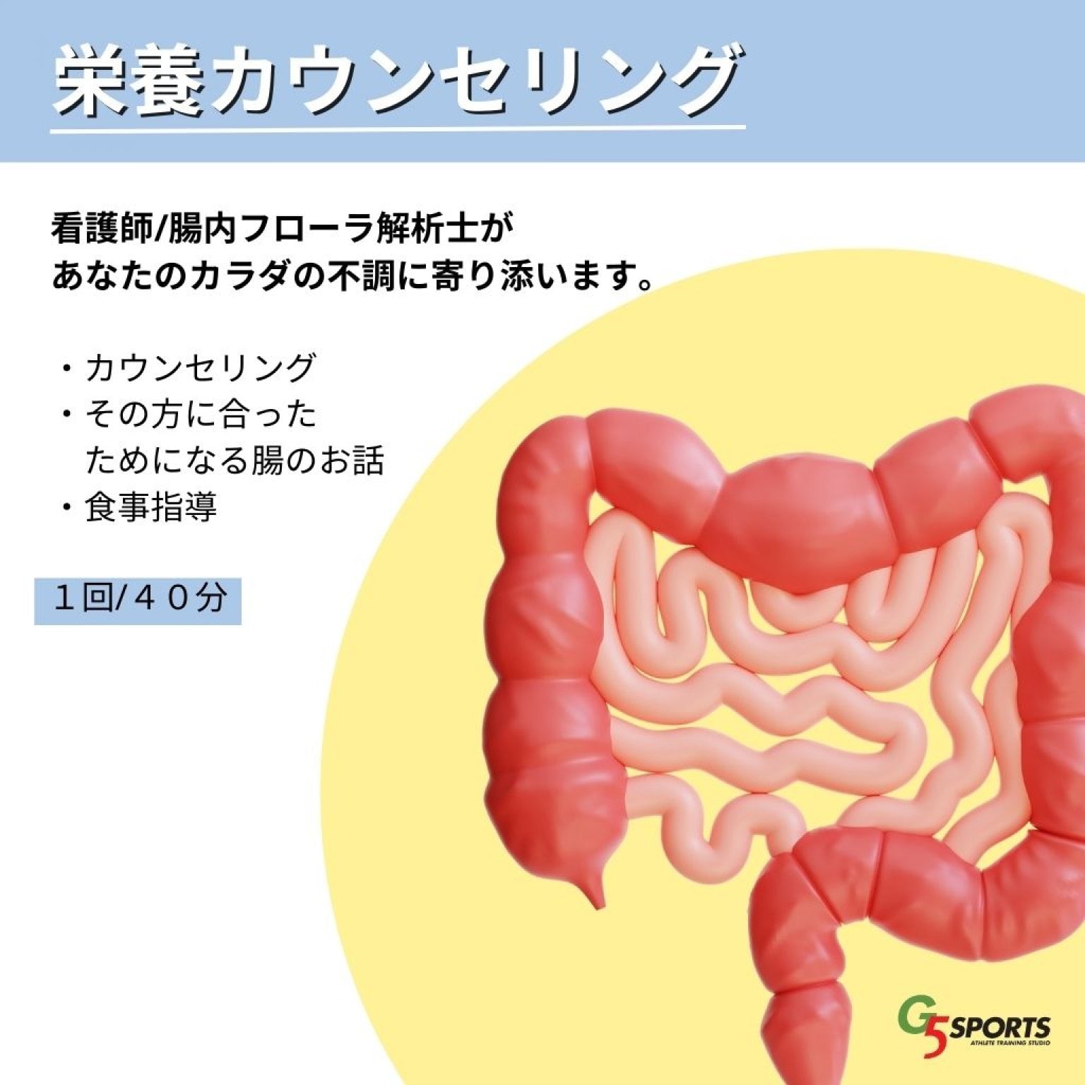 栄養カウンセリングチケット/１回４０分/腸活看護師が不調に寄り添います