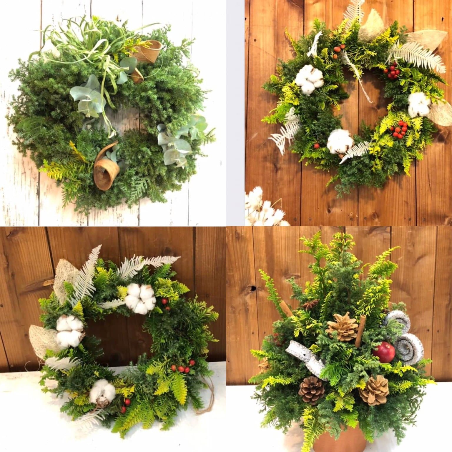 花やMOMOクリスマスリース作り参加チケット/この1000円は制作費の中に含まれてるものです