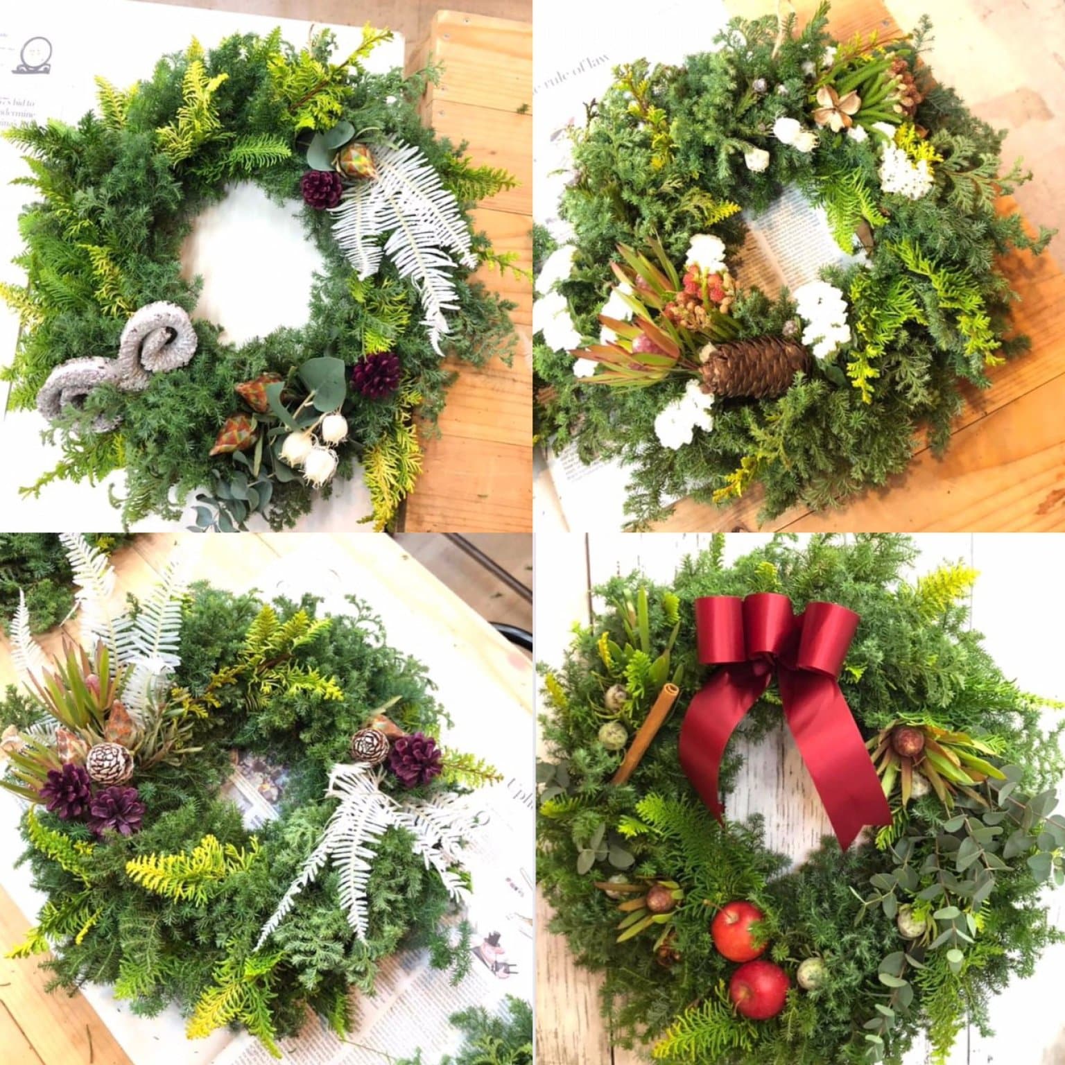 花やMOMOクリスマスリース作り参加チケット/この1000円は制作費の中に含まれてるものです