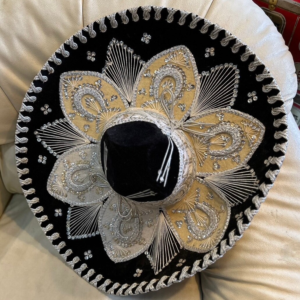 Vintage Mexico sombrerohat （Black&silver）