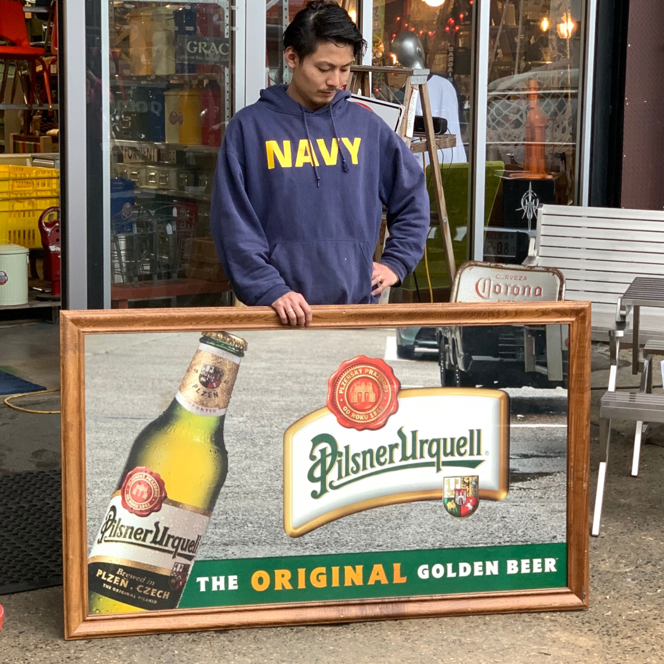 Pilsner Urquell ビックサイズパブミラー 