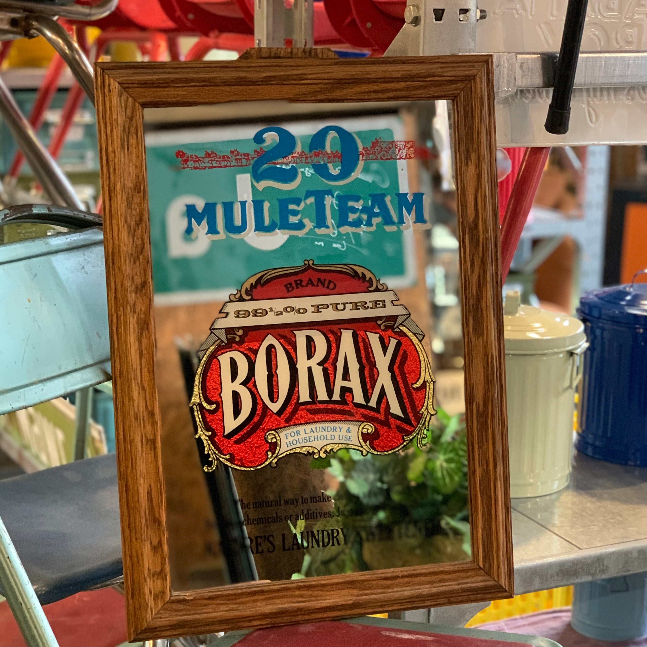 USA製　BORAX ヴィンテージ　ミラー 20 Mule Team Borax ヴィンテージパブミラー