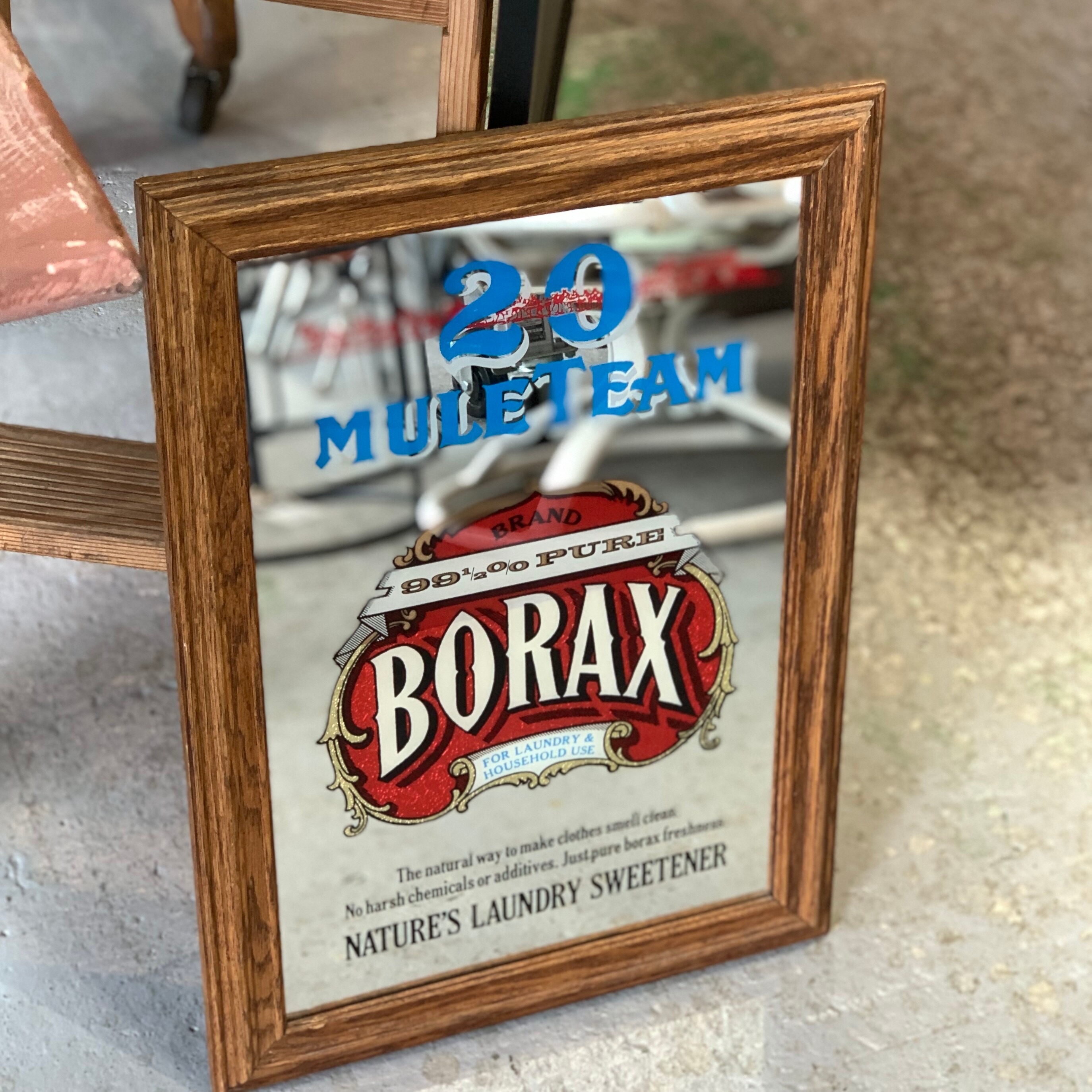 USA製　BORAX ヴィンテージ　ミラー 20 Mule Team Borax ヴィンテージパブミラー