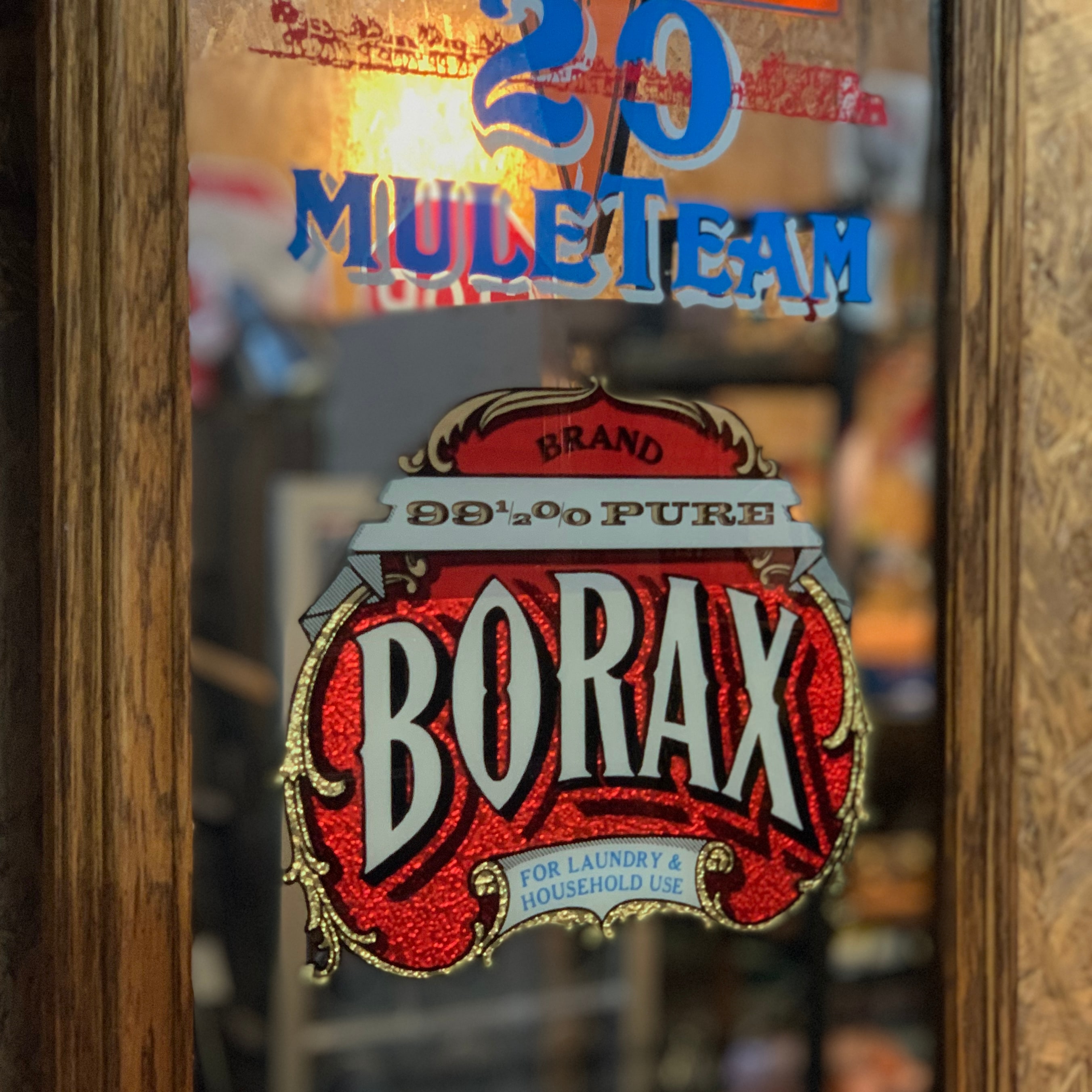 USA製　BORAX ヴィンテージ　ミラー 20 Mule Team Borax ヴィンテージパブミラー