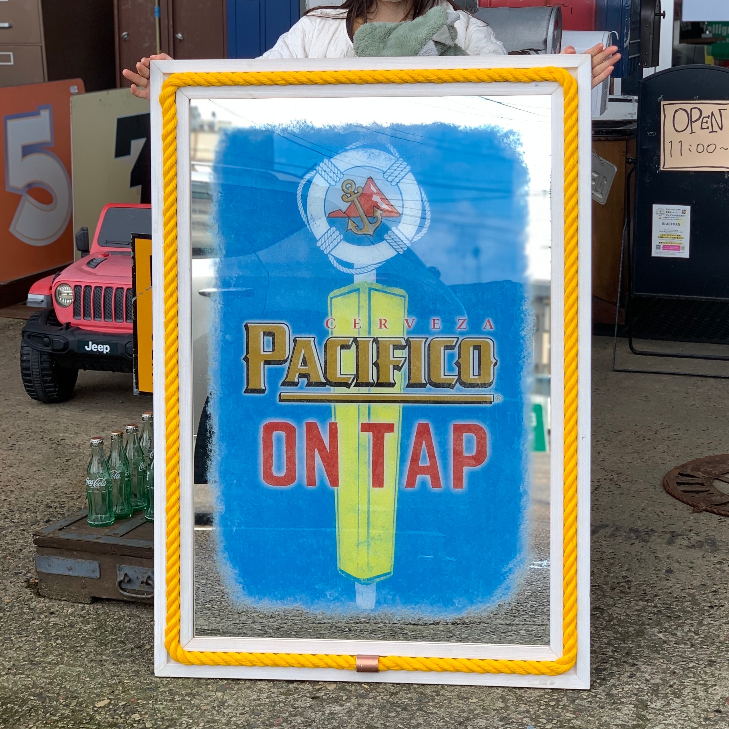 BIG size！Pacifico beer Vintage パブミラー