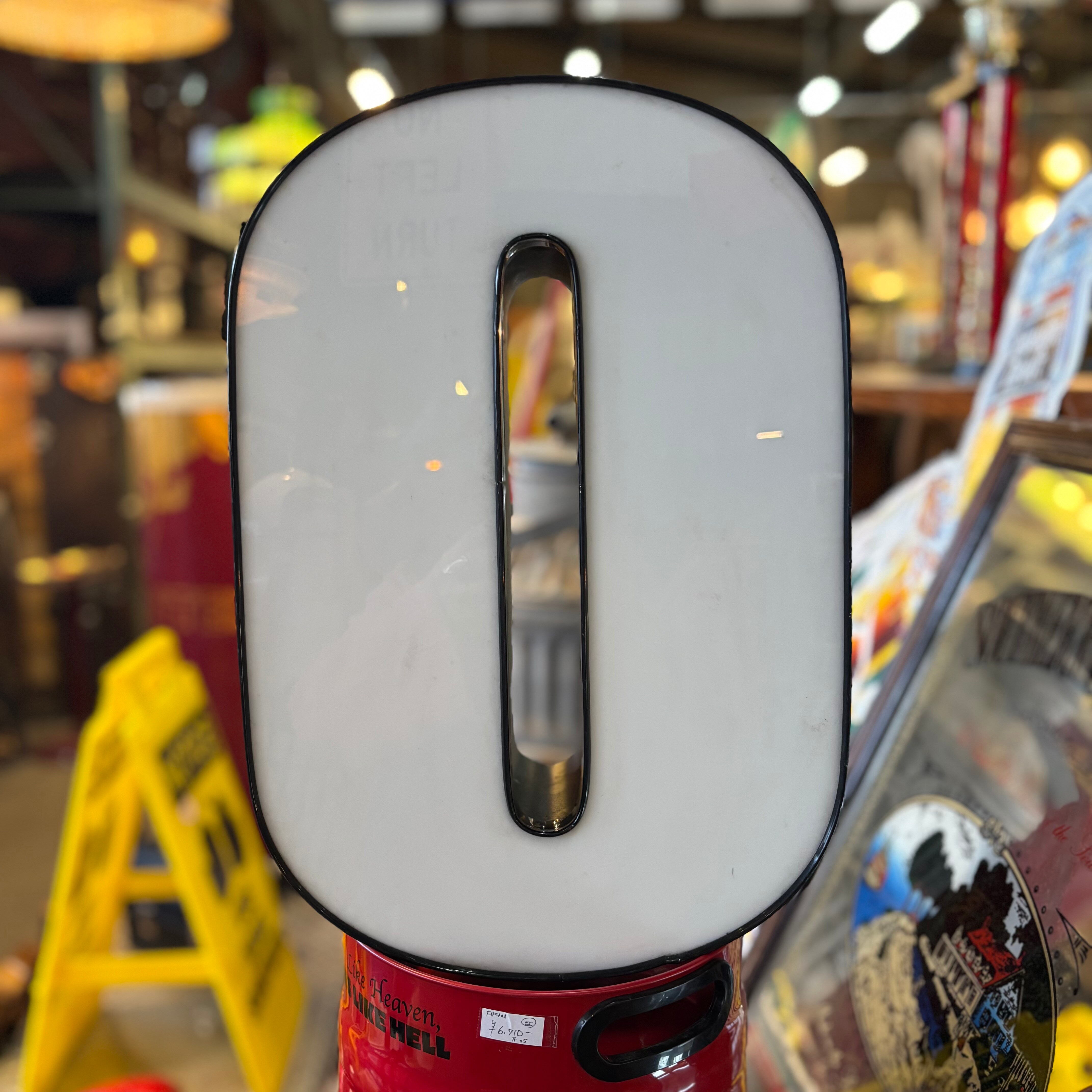 【レビューを書けば送料当店負担】 Vintageアルファベットサイン「0」 ホワイト×ブラックフレーム その他