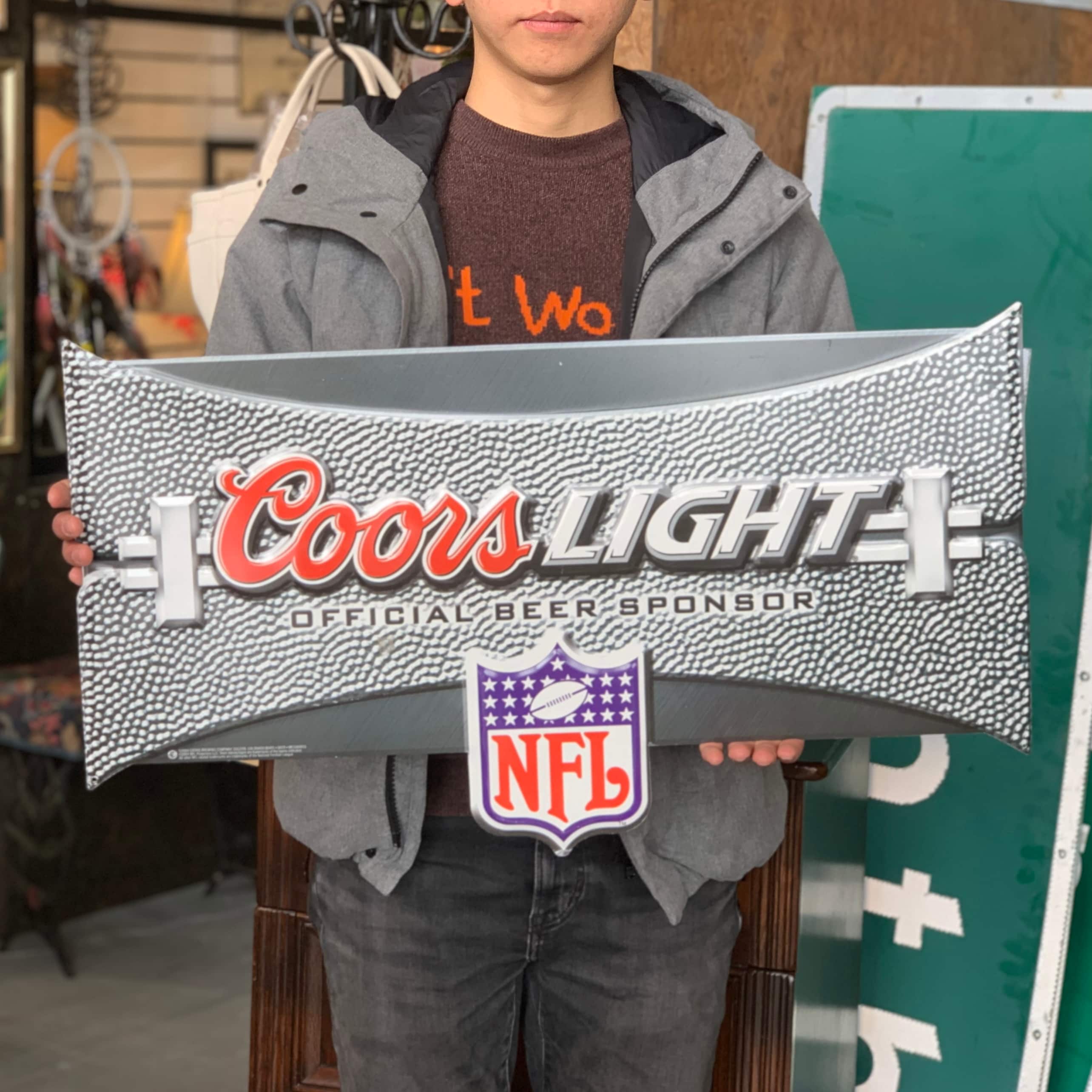 ヴィンテージ Coors LIGHT クアーズライト NFL公式 メタルサイン