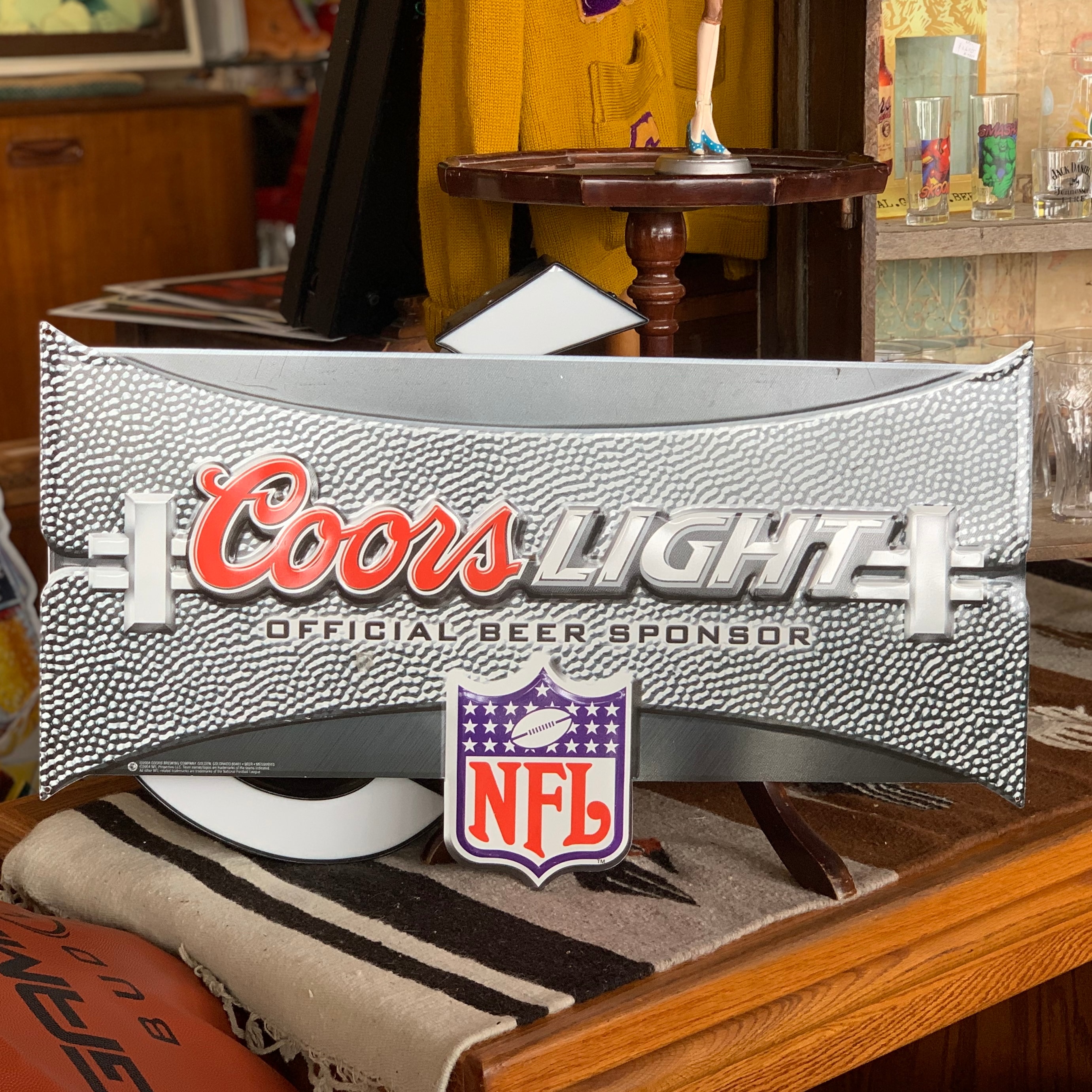 ヴィンテージ Coors LIGHT クアーズライト NFL公式 メタルサイン