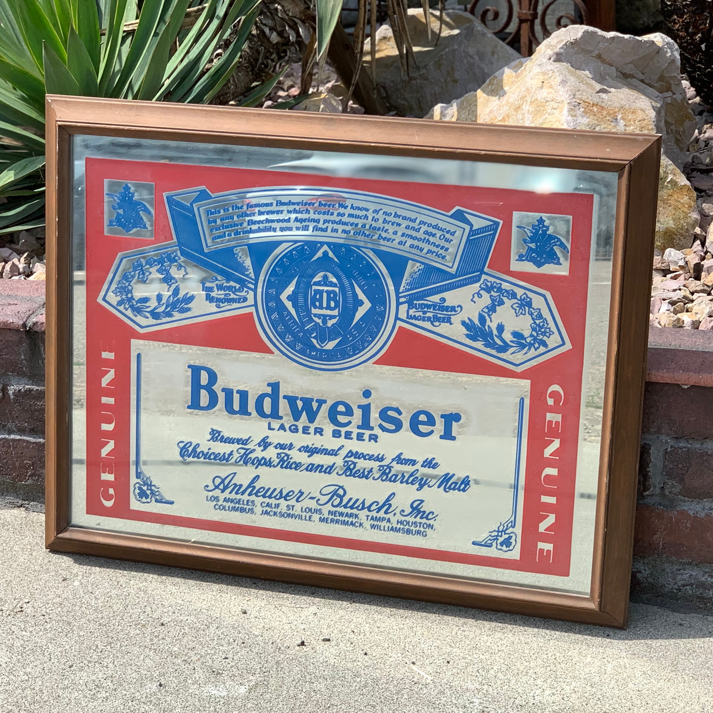 ★希少☆ USA製 ★バドワイザー パブミラー☆ 1994年 ★ ビンテージ 古き良きアメリカの象徴。Budweiser ヴィンテージパブミラー