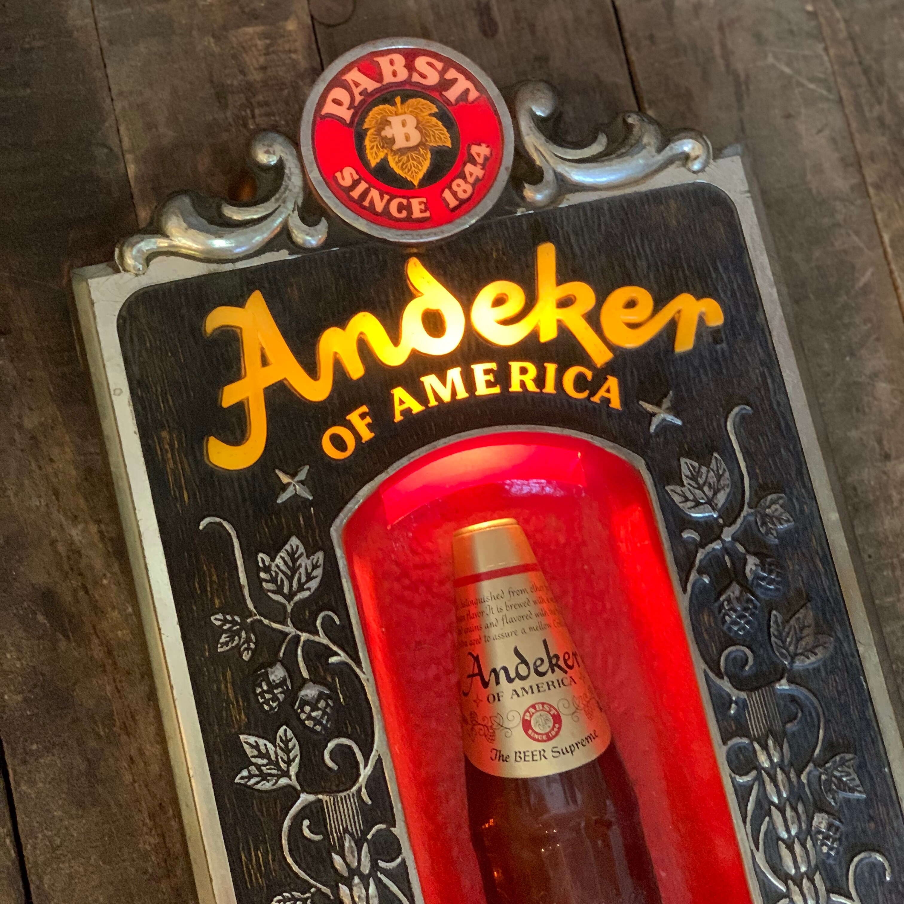 パブスト　ANDEKER 電飾 Andeker of America ライトアップサイン（Pabst社製）