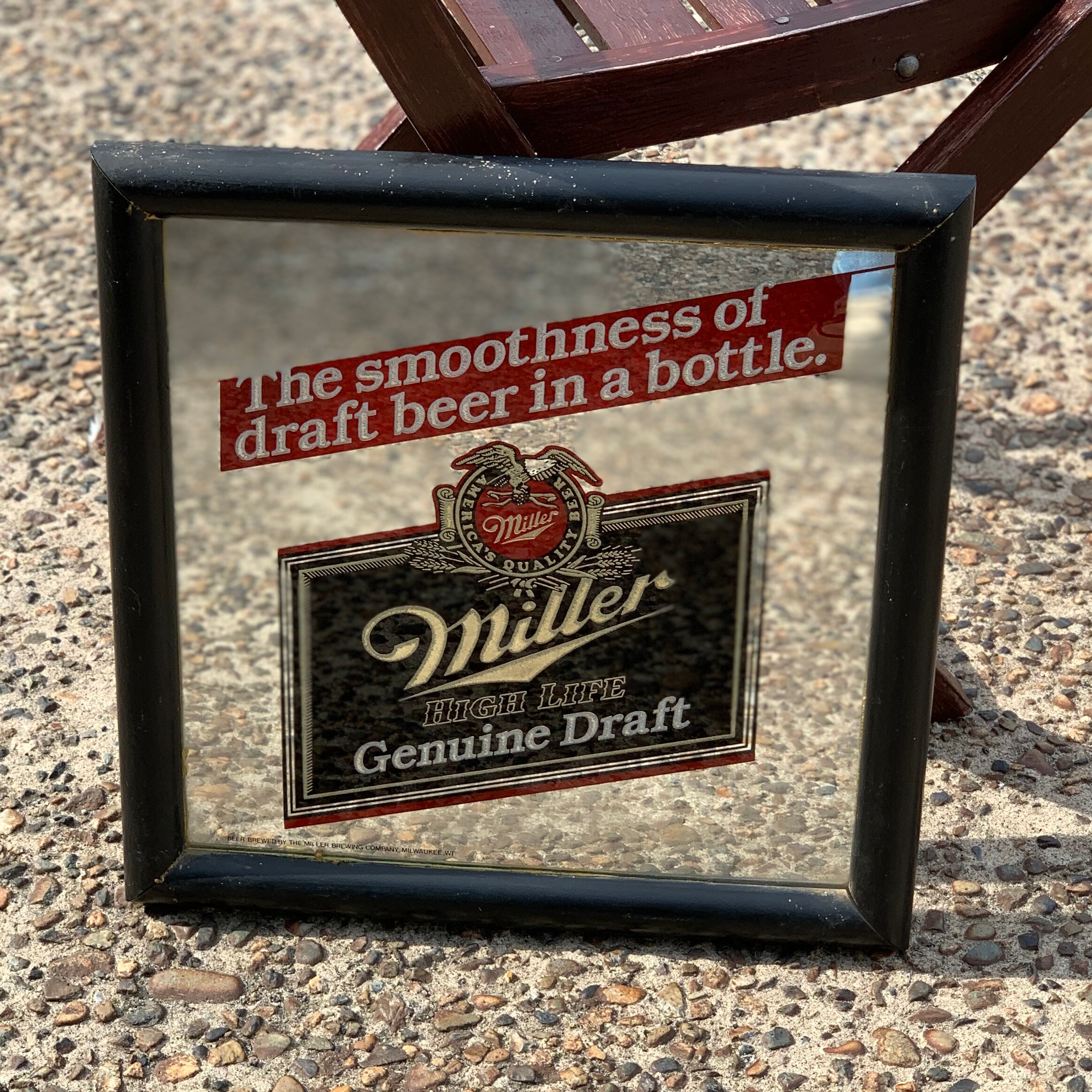 Miller High Life「Genuine Draft」ヴィンテージ パブミラー