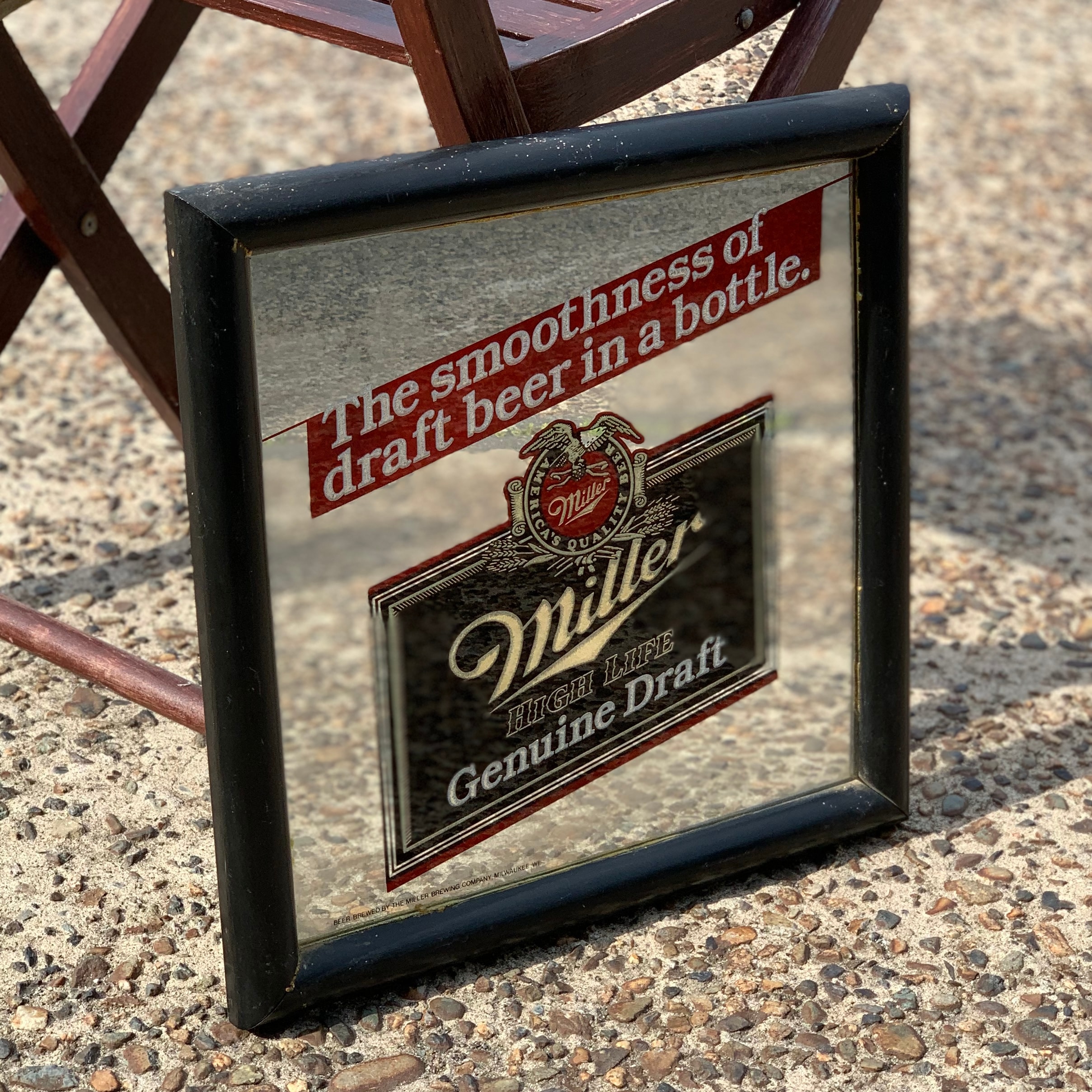 Miller High Life「Genuine Draft」ヴィンテージ パブミラー