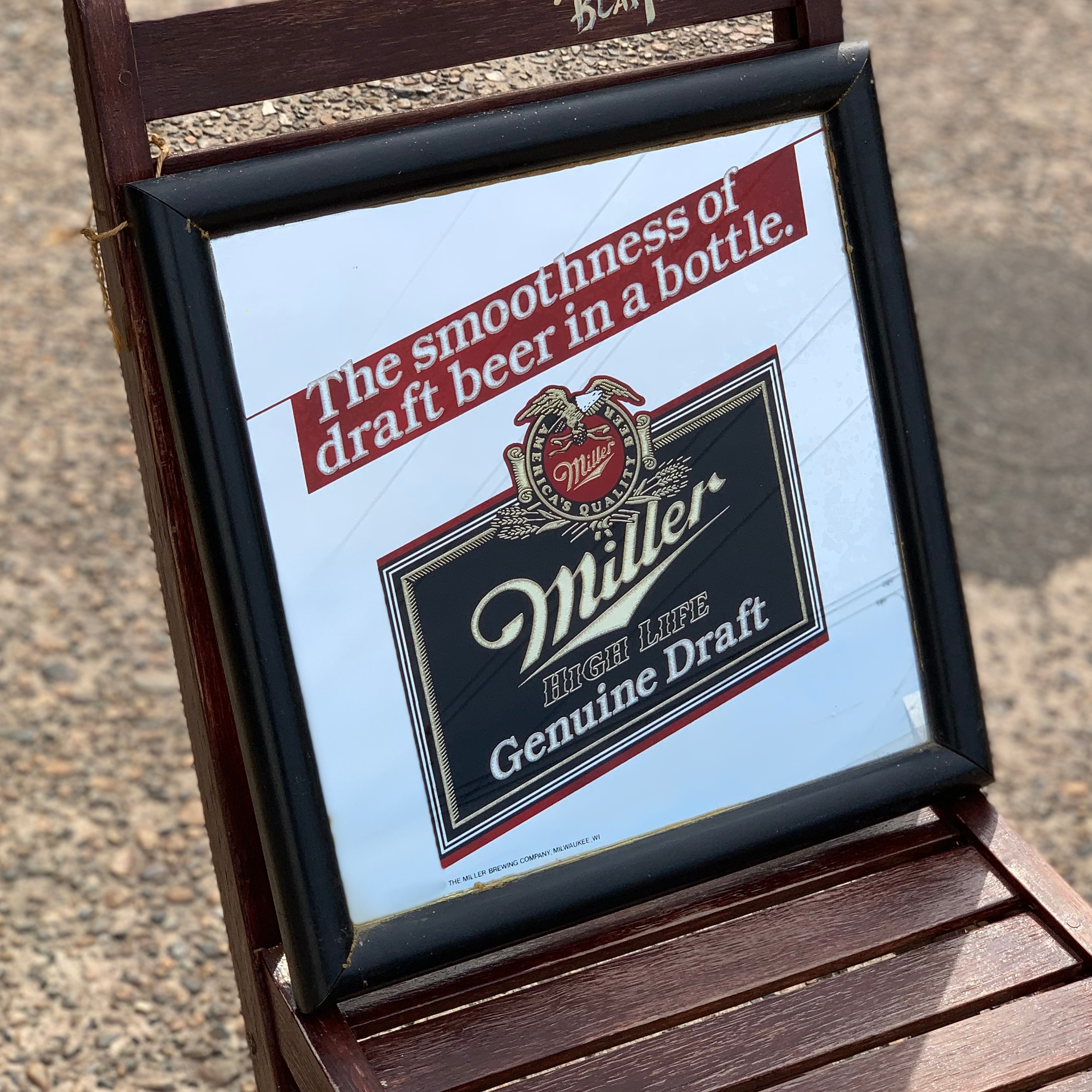 Miller High Life「Genuine Draft」ヴィンテージ パブミラー