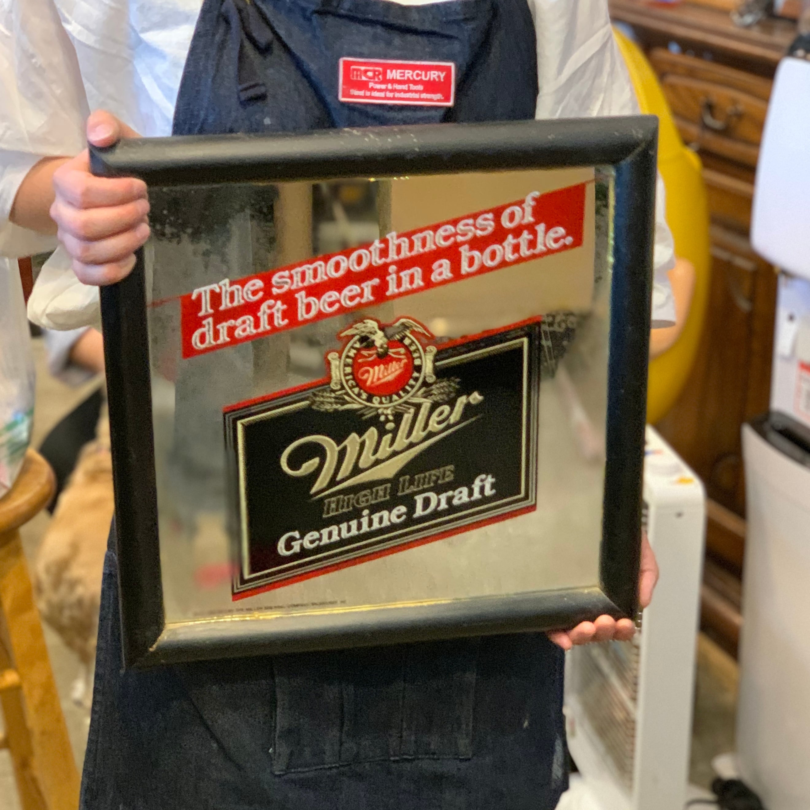 Miller High Life「Genuine Draft」ヴィンテージ パブミラー