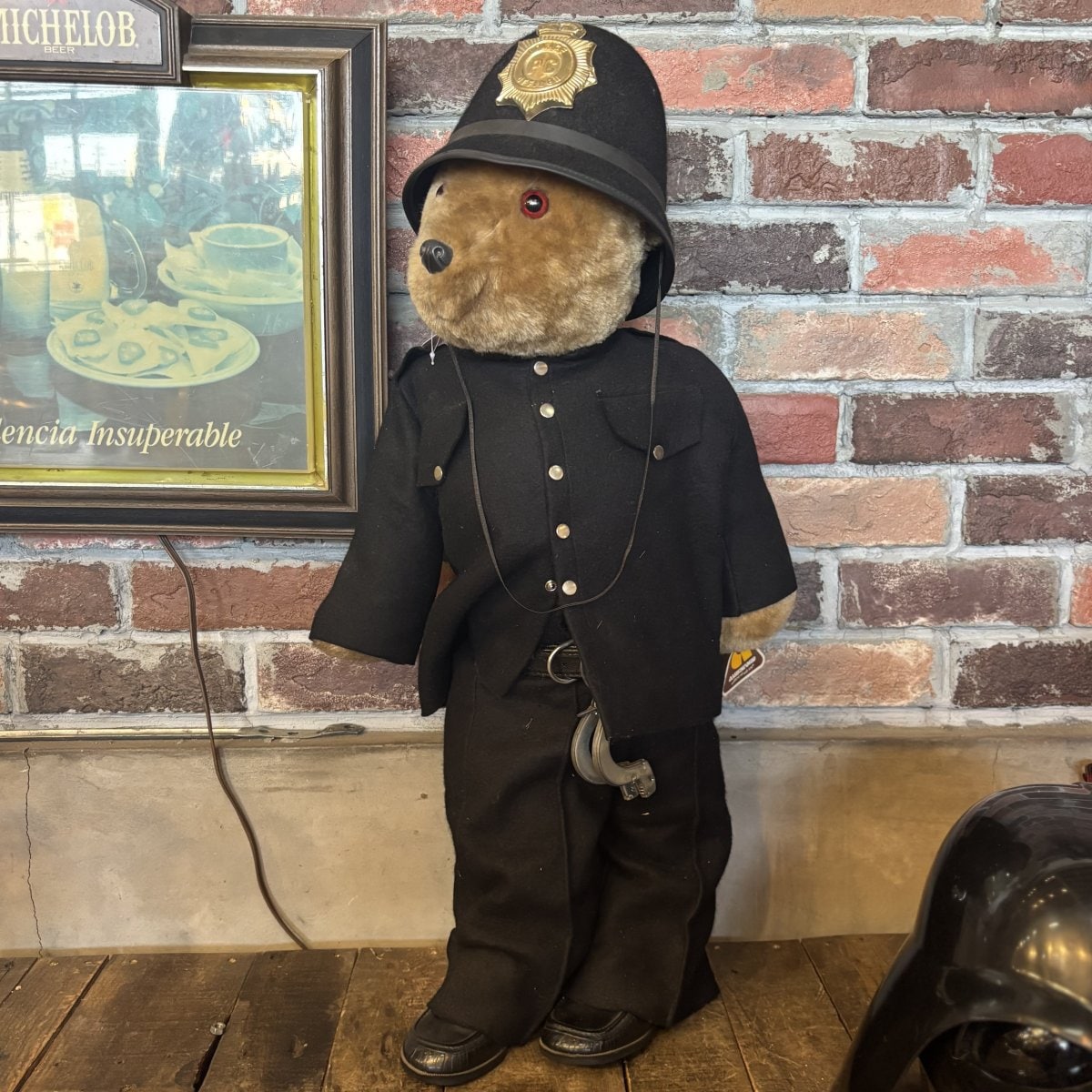眼鏡のテディベア　イギリス製 Vintageポリスベア（制服・帽子付き）イギリス風 警察官テディベア
