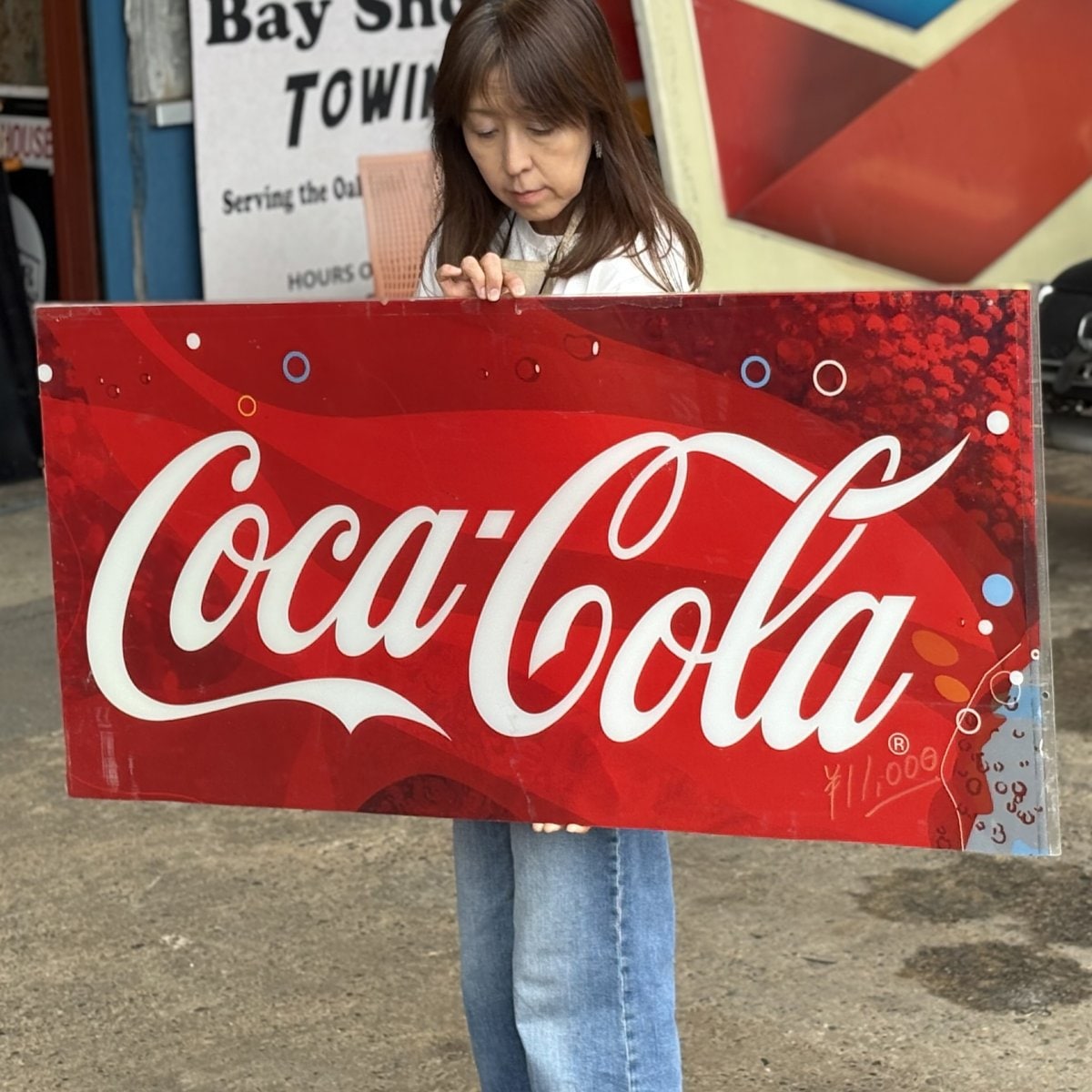 【年代物貴重看板レア品】最後の1枚　　　　　　コカ・コーラ 　アクリルパネル看板 レトロデザインが映える！ヴィンテージ コカ・コーラ アクリル製看板