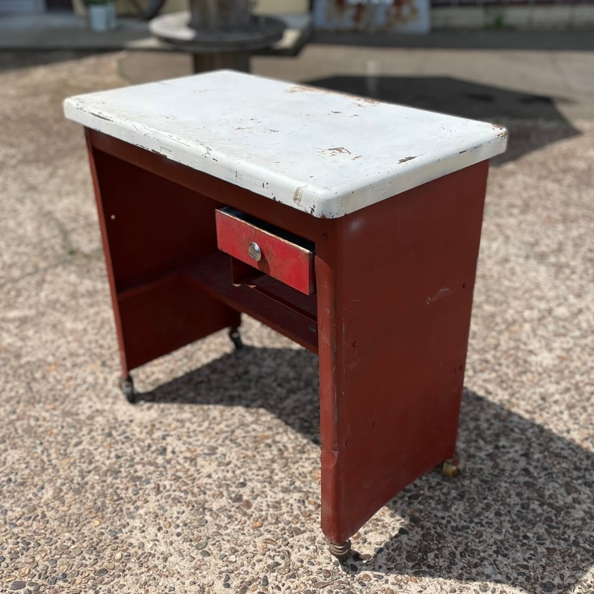 アメリカヴィンテージ　メタルデスク U.S Vintage Industrial Metal Work Desk