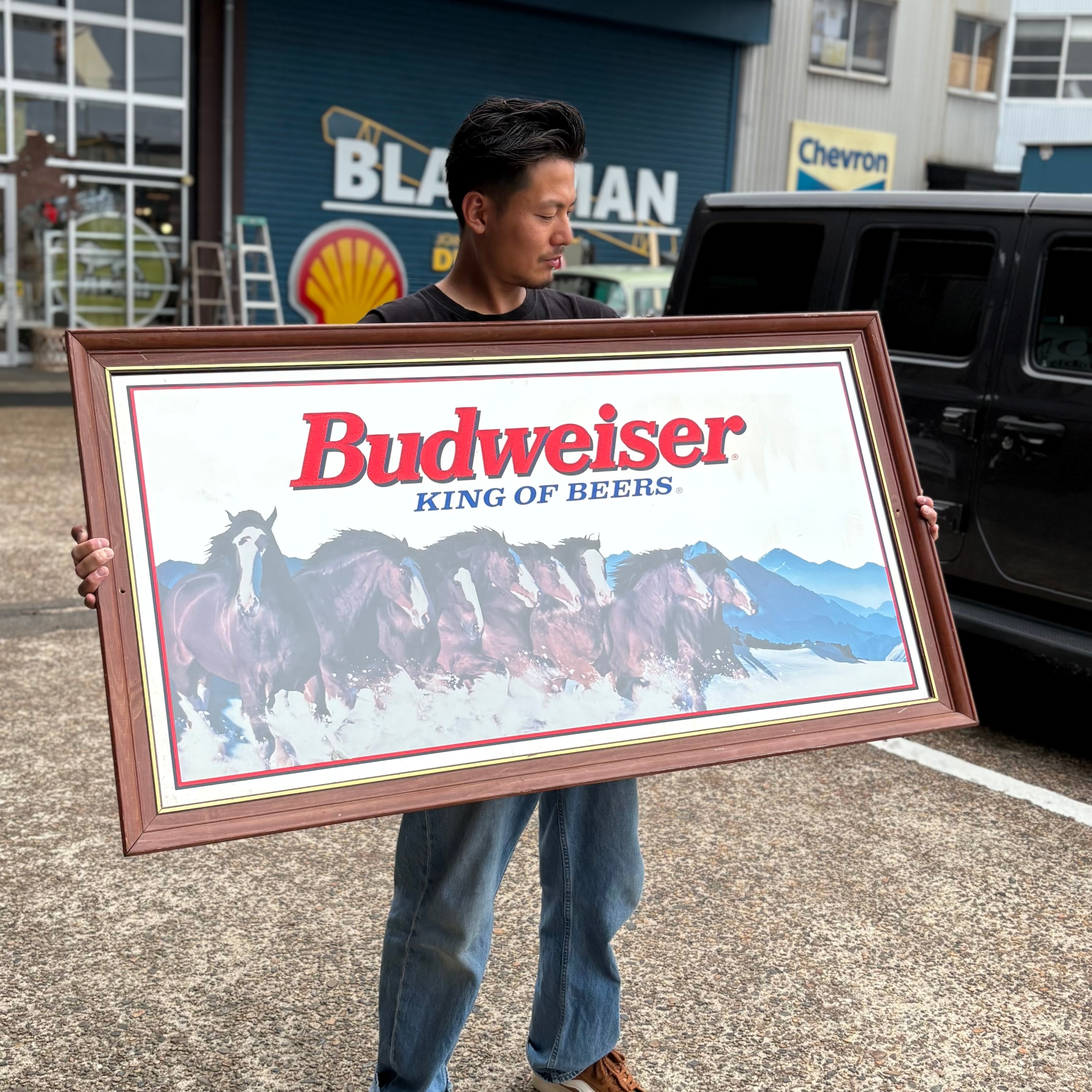 Budweiser バドワイザー ヴィンテージ ビッグパブミラー
