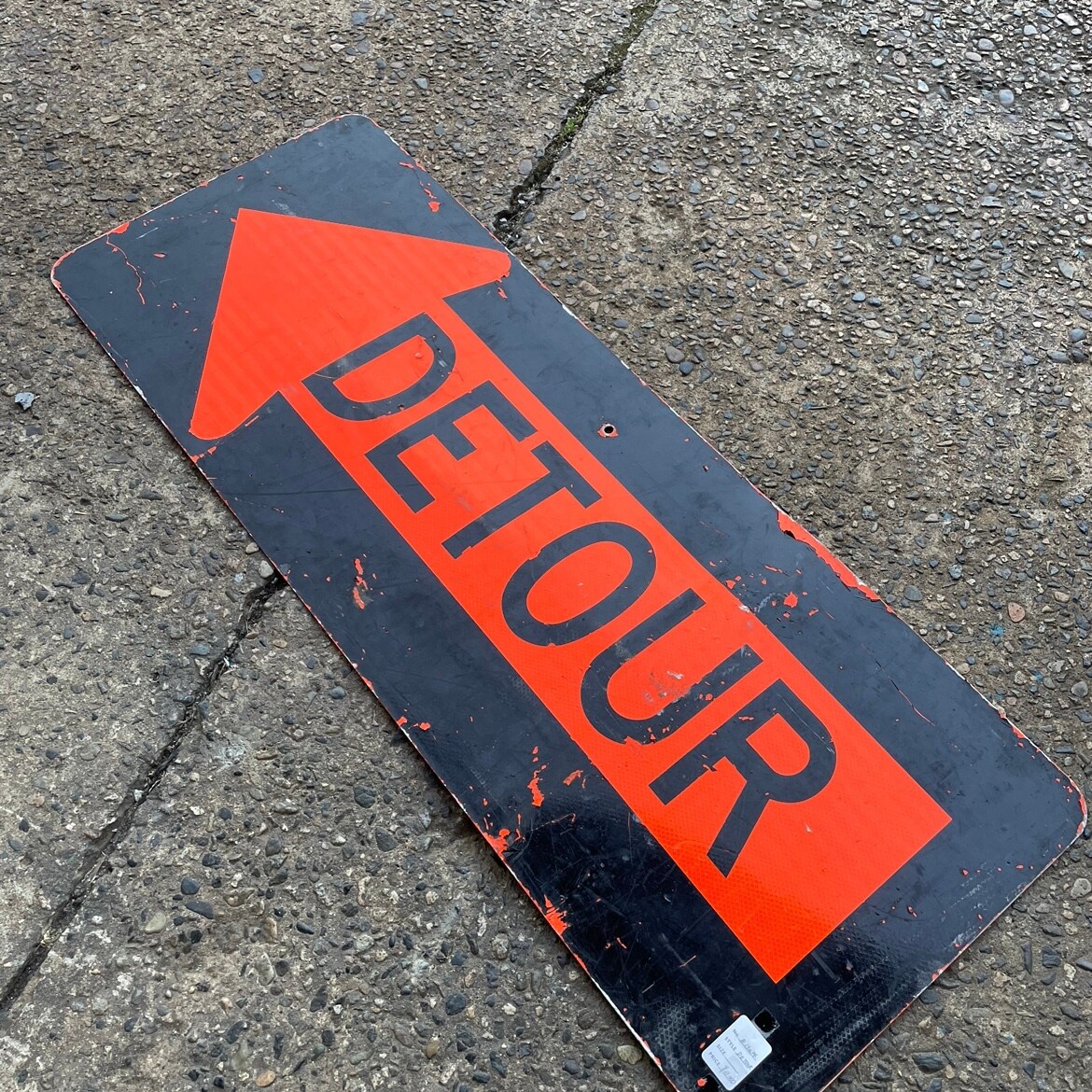 DETOUR★ロードサイン看板★大判122cm★ビンテージUSAアメリカ雑貨 nobu様専用]U.S Vintage Road Sign “DETOUR”