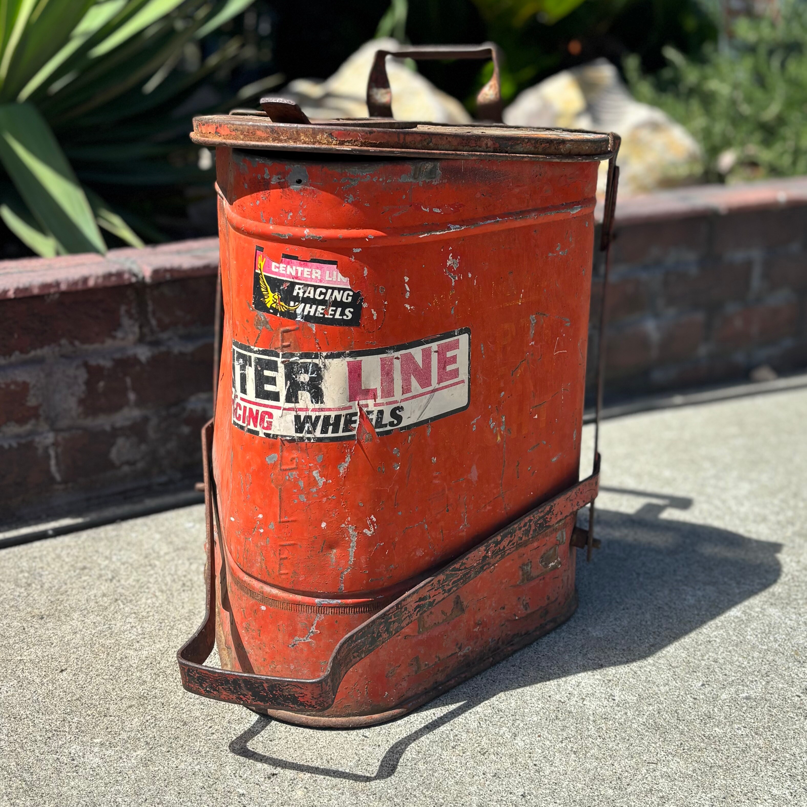 Vintage Industrial Pedal Trash Can