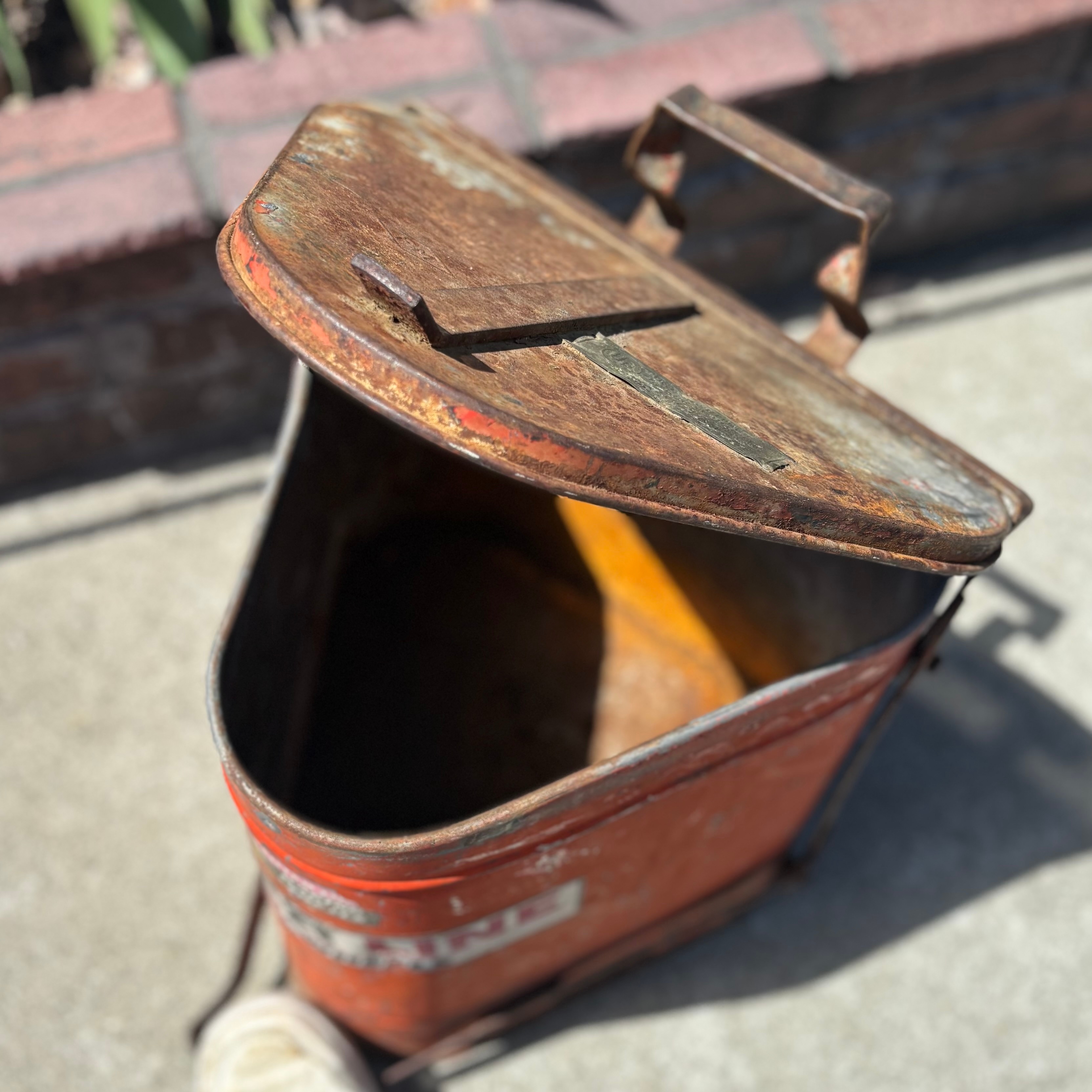 Vintage Industrial Pedal Trash Can