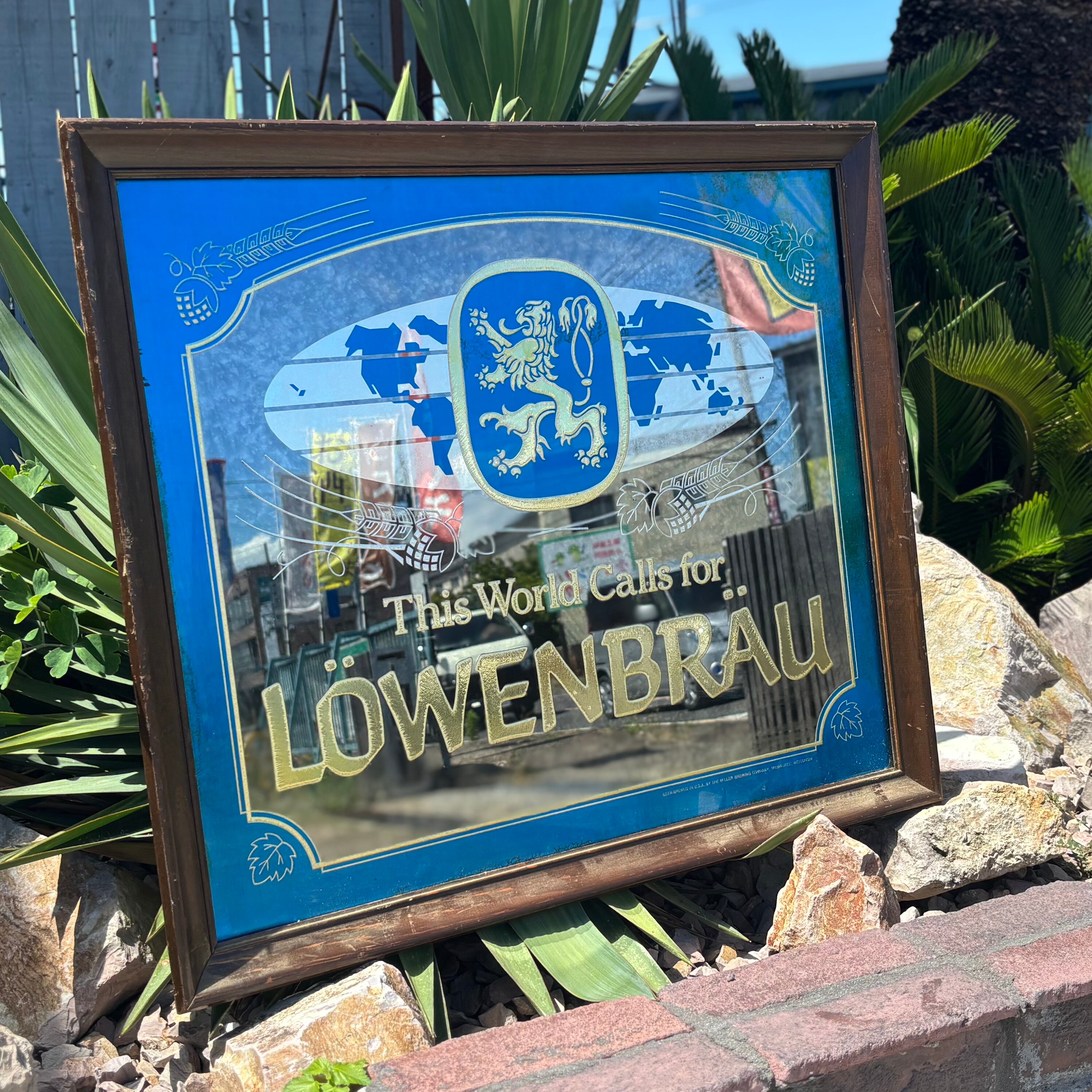 Löwenbräu Beer Mirror Sign – “This World Calls for Löwenbräu”