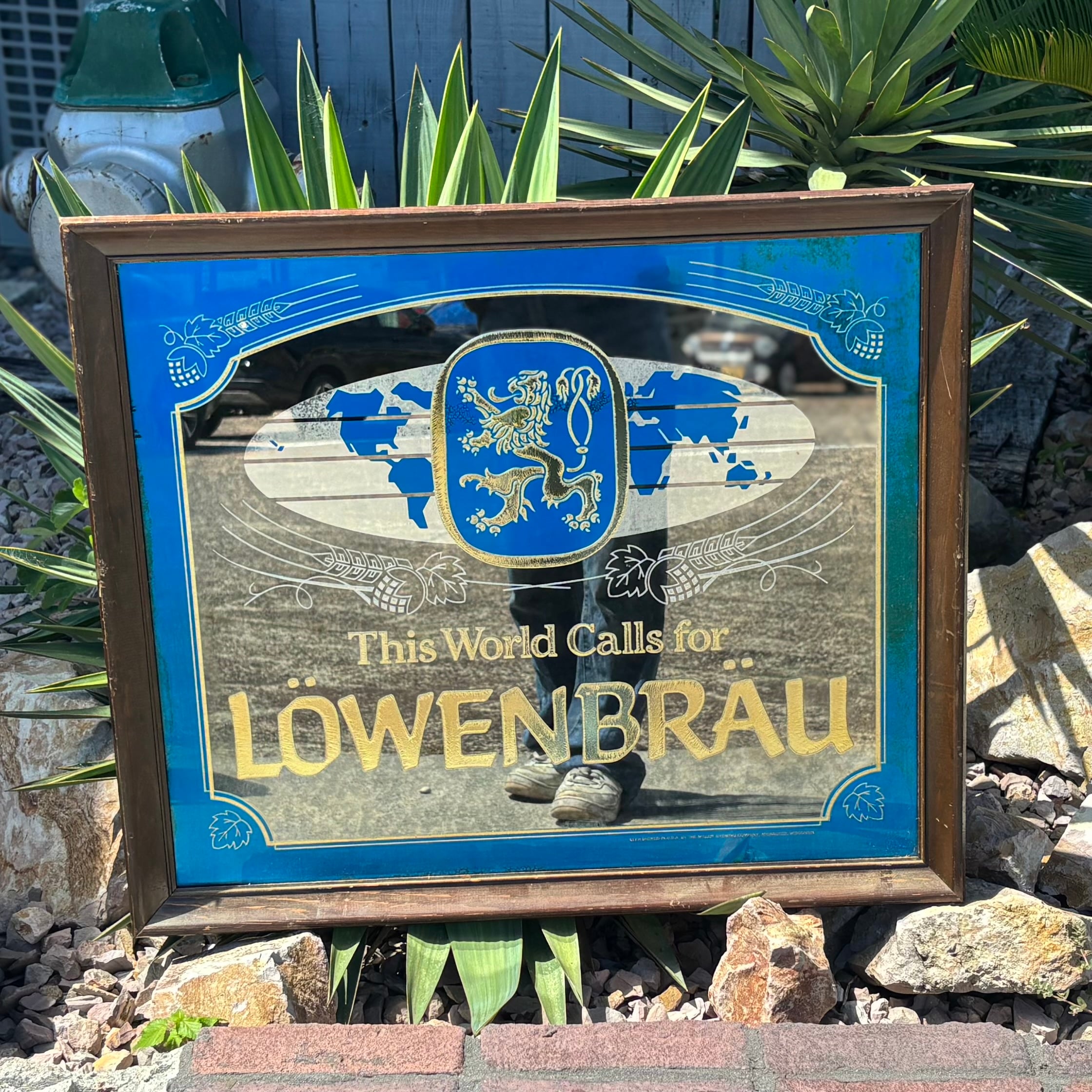 Löwenbräu Beer Mirror Sign – “This World Calls for Löwenbräu”