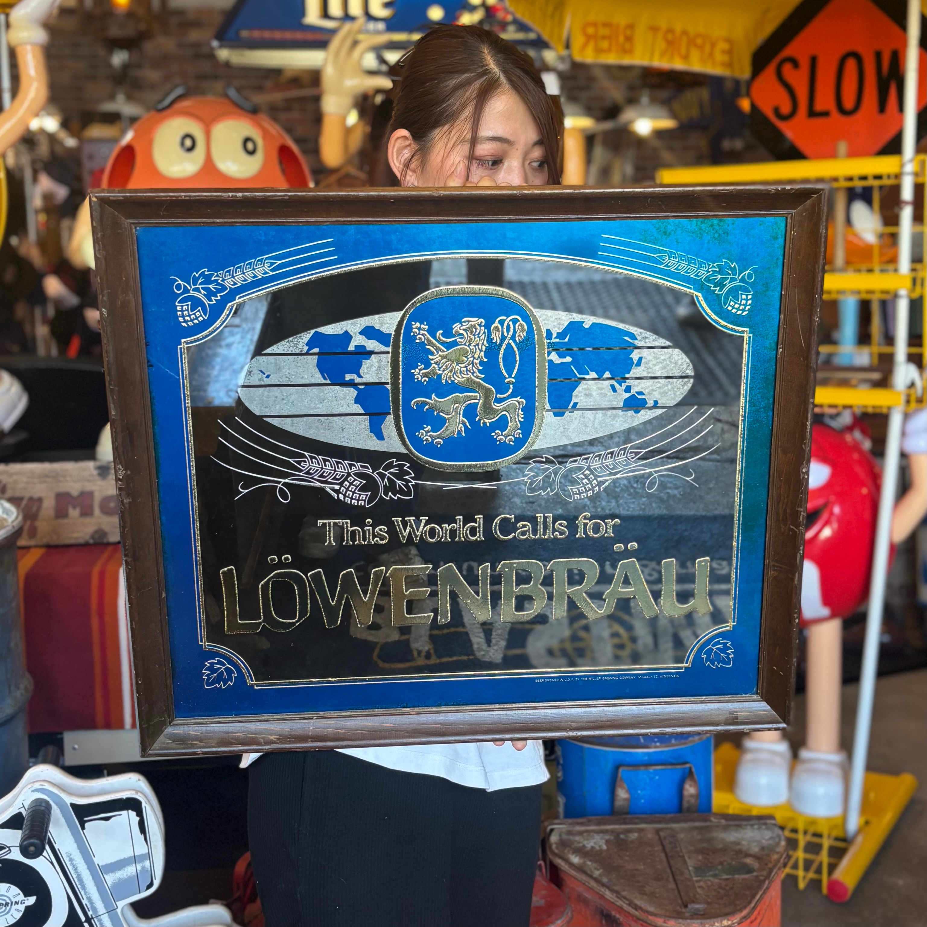 Löwenbräu Beer Mirror Sign – “This World Calls for Löwenbräu”