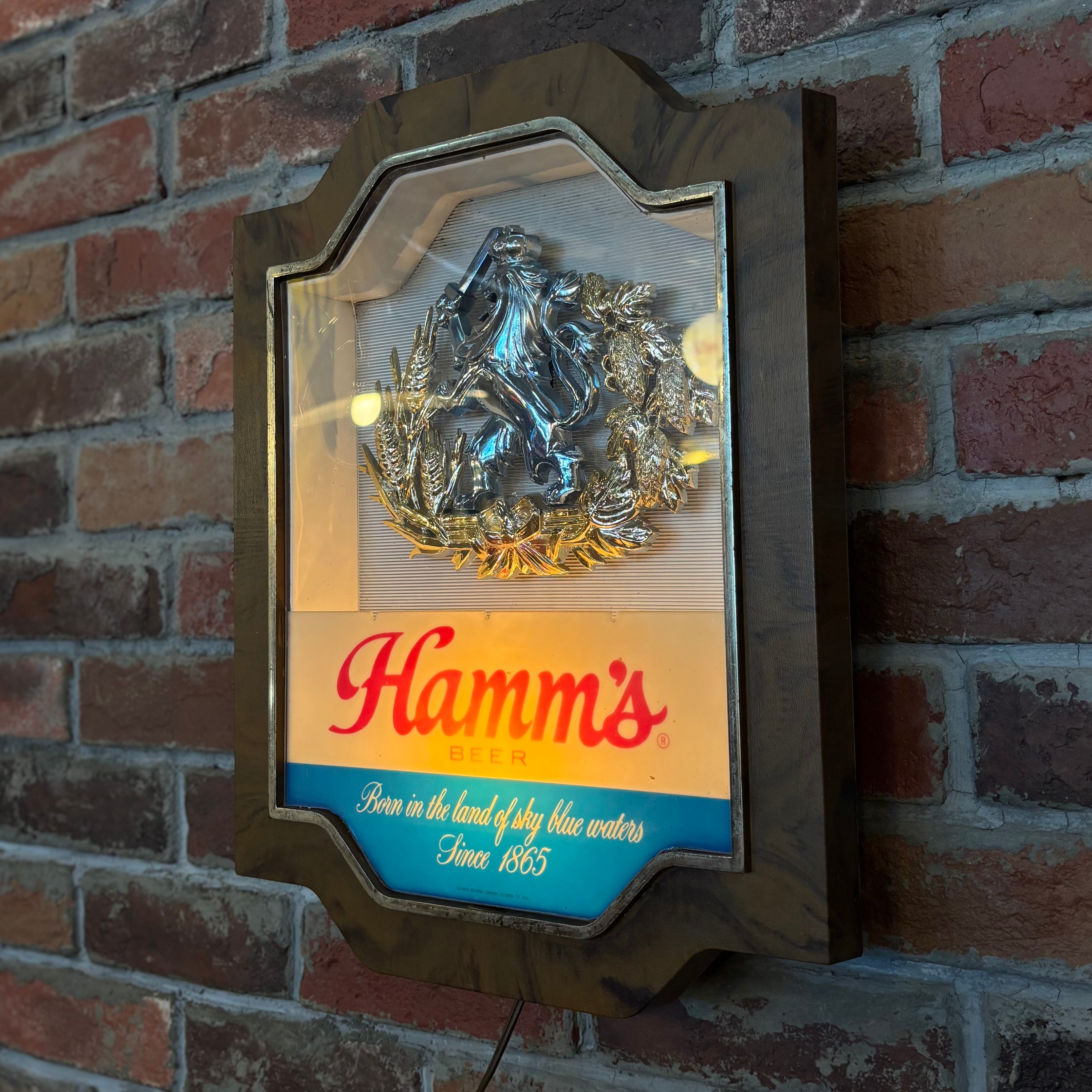 ヴィンテージ Lite Beer 飾り壁掛け Vintage Hamm's Beer Vintage Light-Up Wall Sign