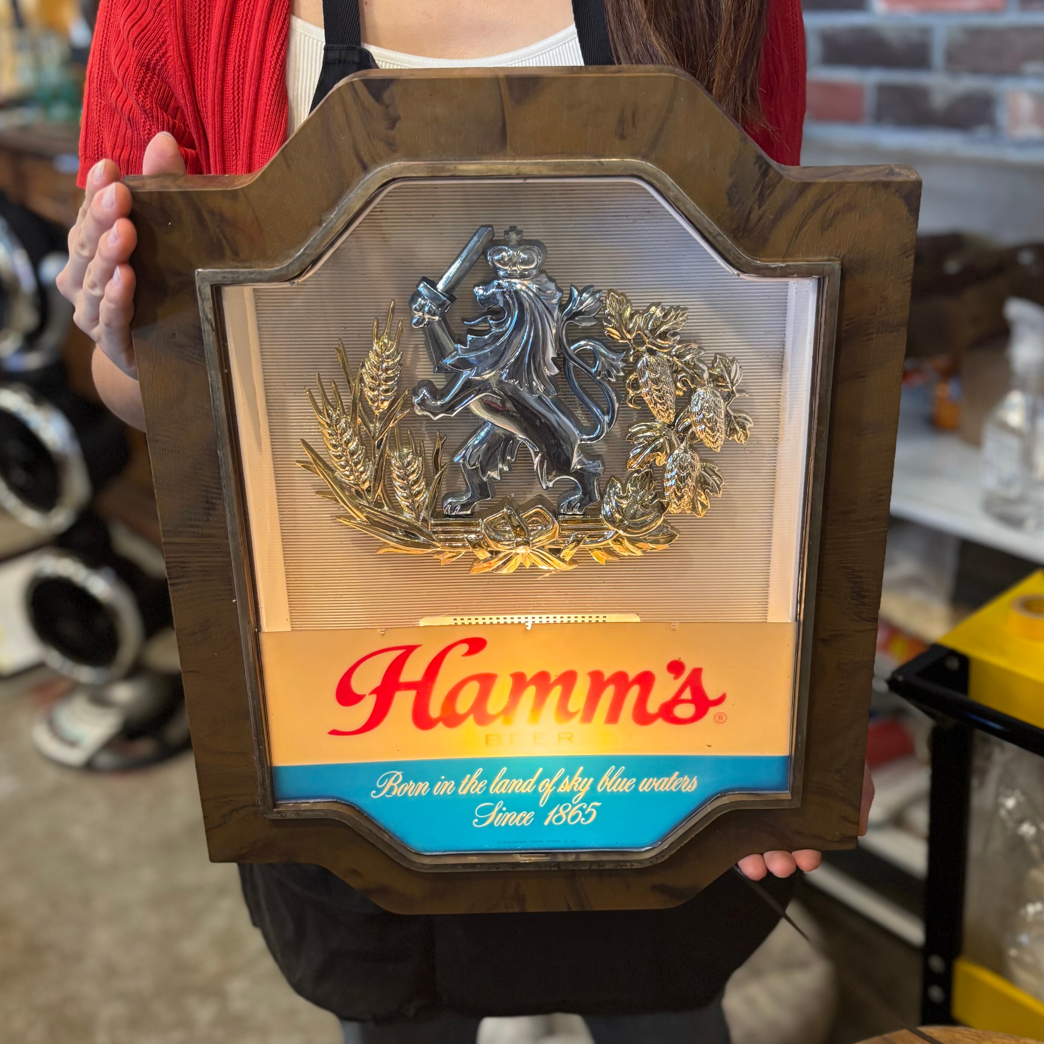 ヴィンテージ  Lite Beer 飾り壁掛け Vintage Hamm's Beer Vintage Light-Up Wall Sign