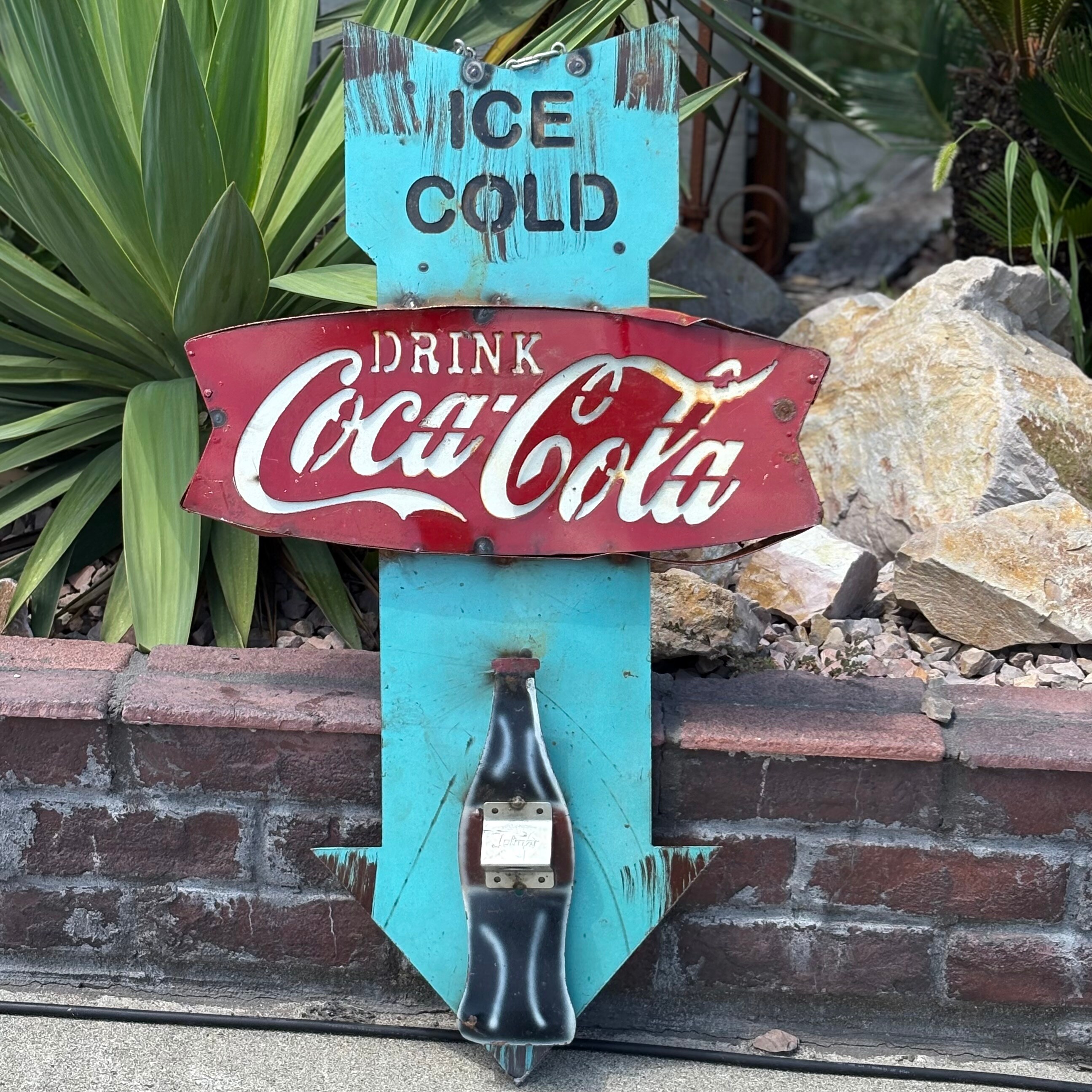 ホーロー看板 Coca-Cola ヴィンテージ サイン Coca-Cola ヴィンテージ アロー型メタルサイン