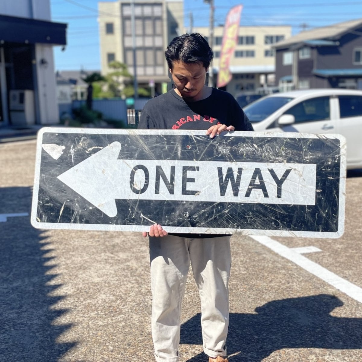 ハイウェイサイン　１２inch H様専用】BIG Size!! U.S Vintage Road Sign “ONE WAY”