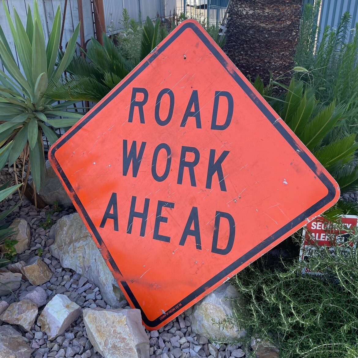 U.S Vintage Road Sign “ROAD WORK AHEAD”