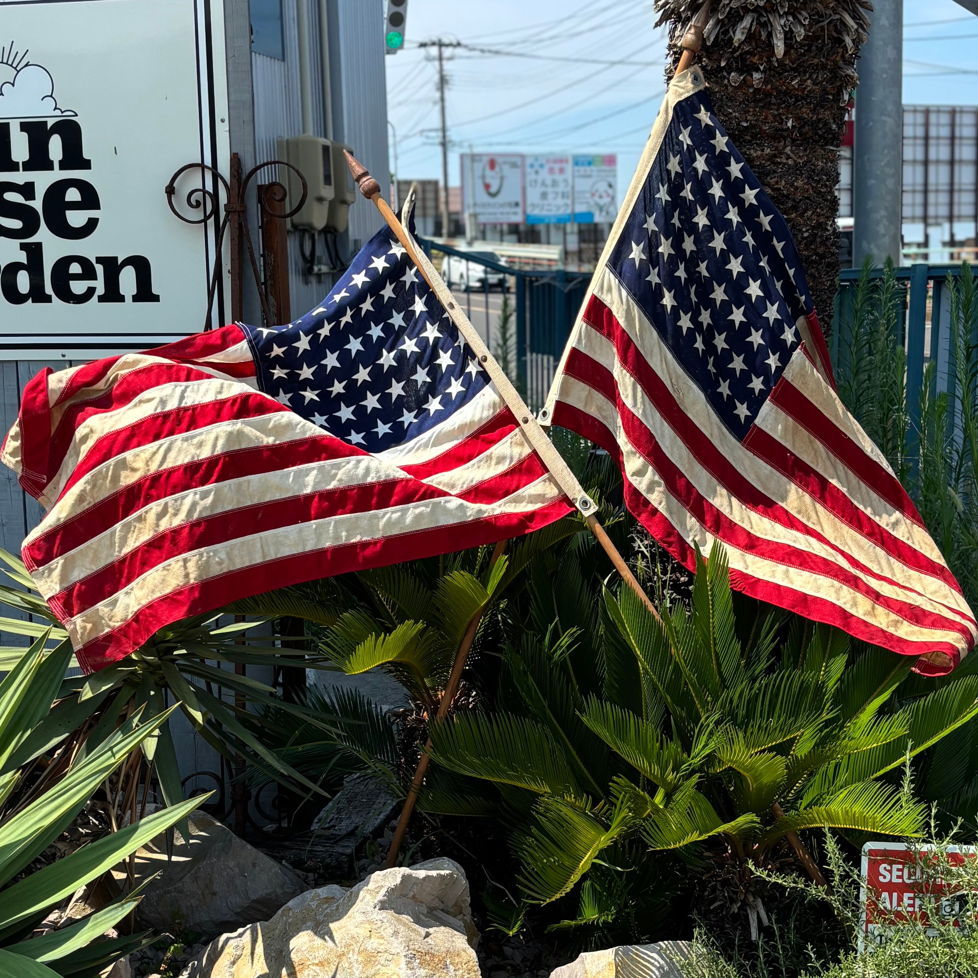 Pair of Vintage American Flags
