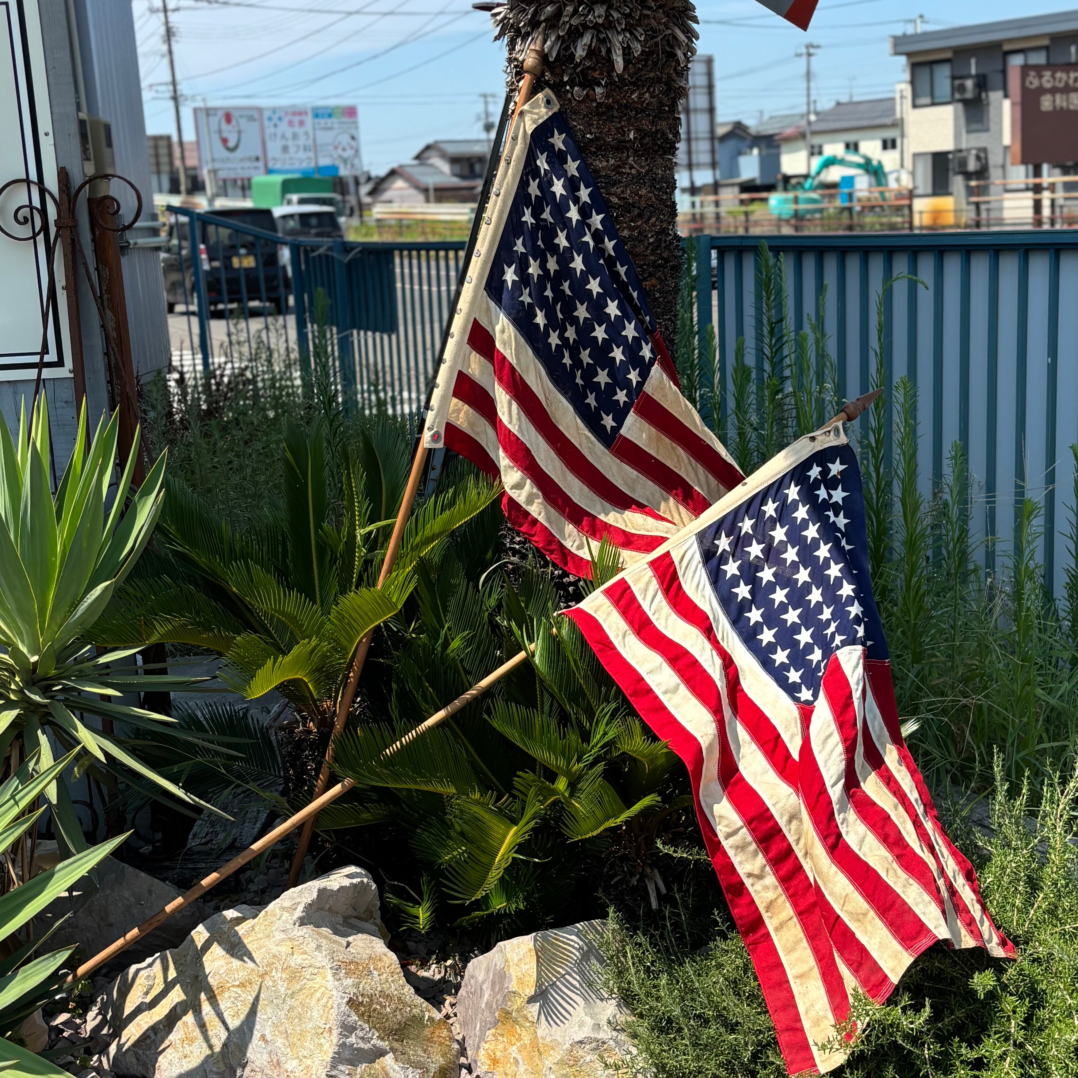 星条旗 W:149、H:91cm Pair of Vintage American Flags