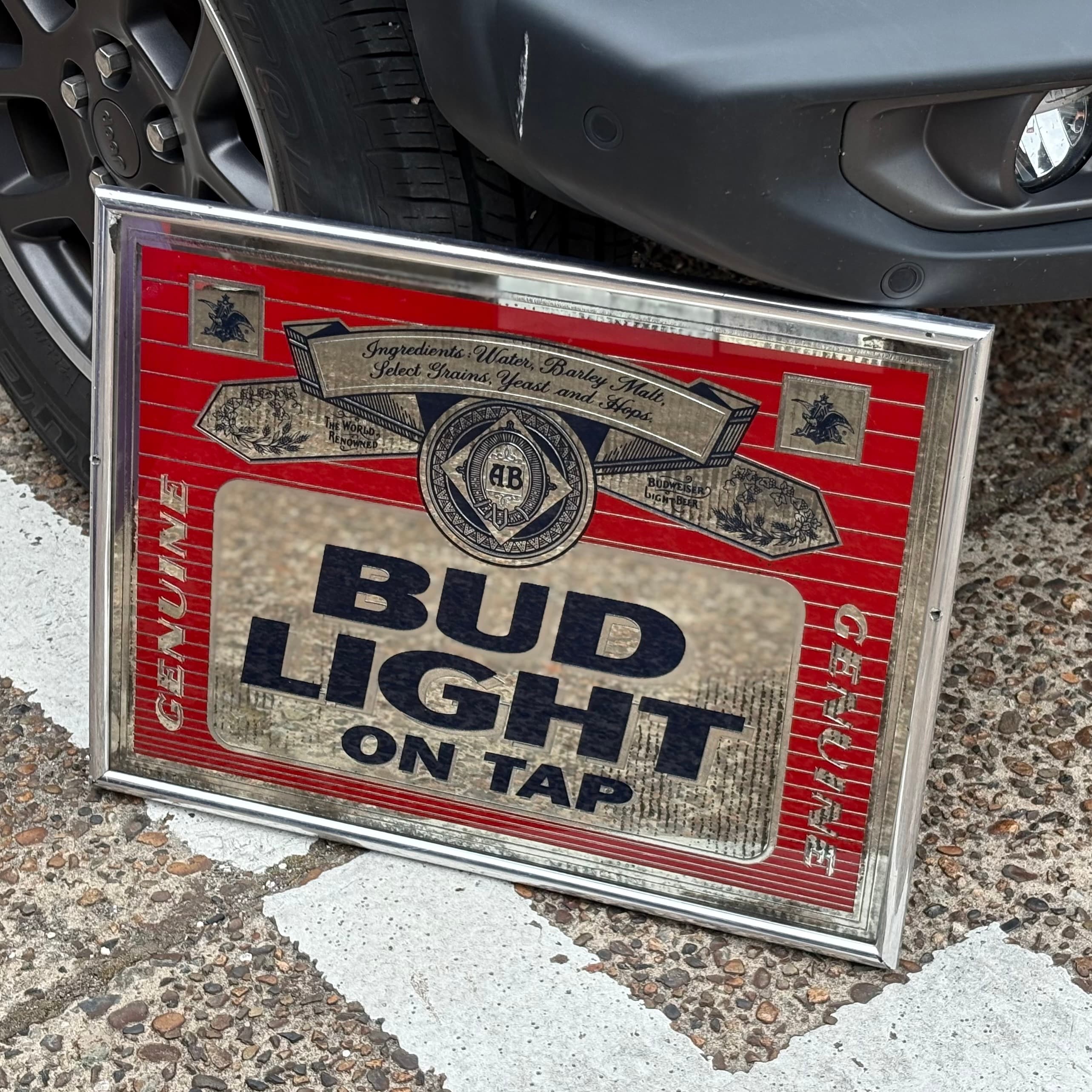 Bud Light 80'sパブミラー　アメリカンヴィンテージ　アンティーク　② Bud Light 80'sパブミラー アメリカンヴィンテージ アンティーク