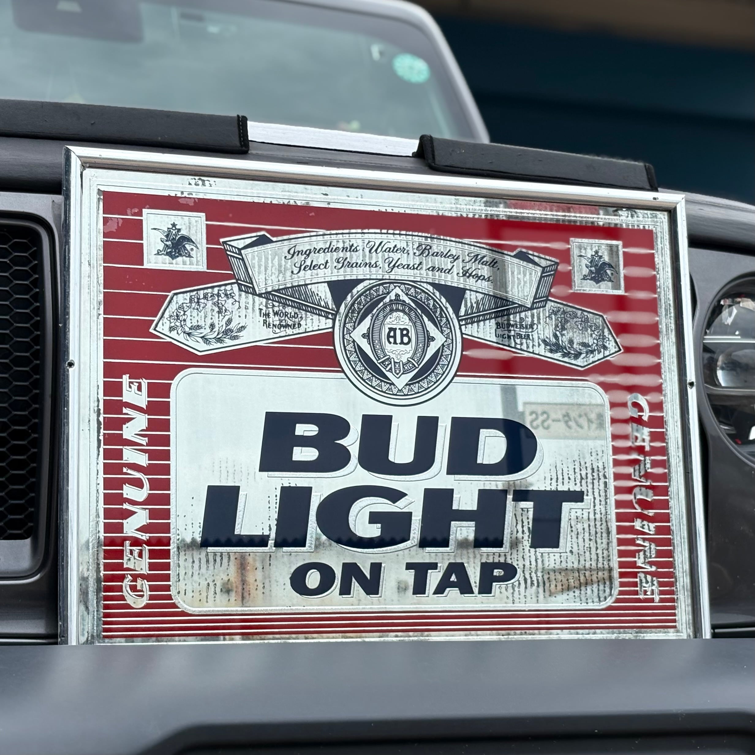 Bud Light 80'sパブミラー　アメリカンヴィンテージ　アンティーク　② Bud Light 80'sパブミラー アメリカンヴィンテージ アンティーク