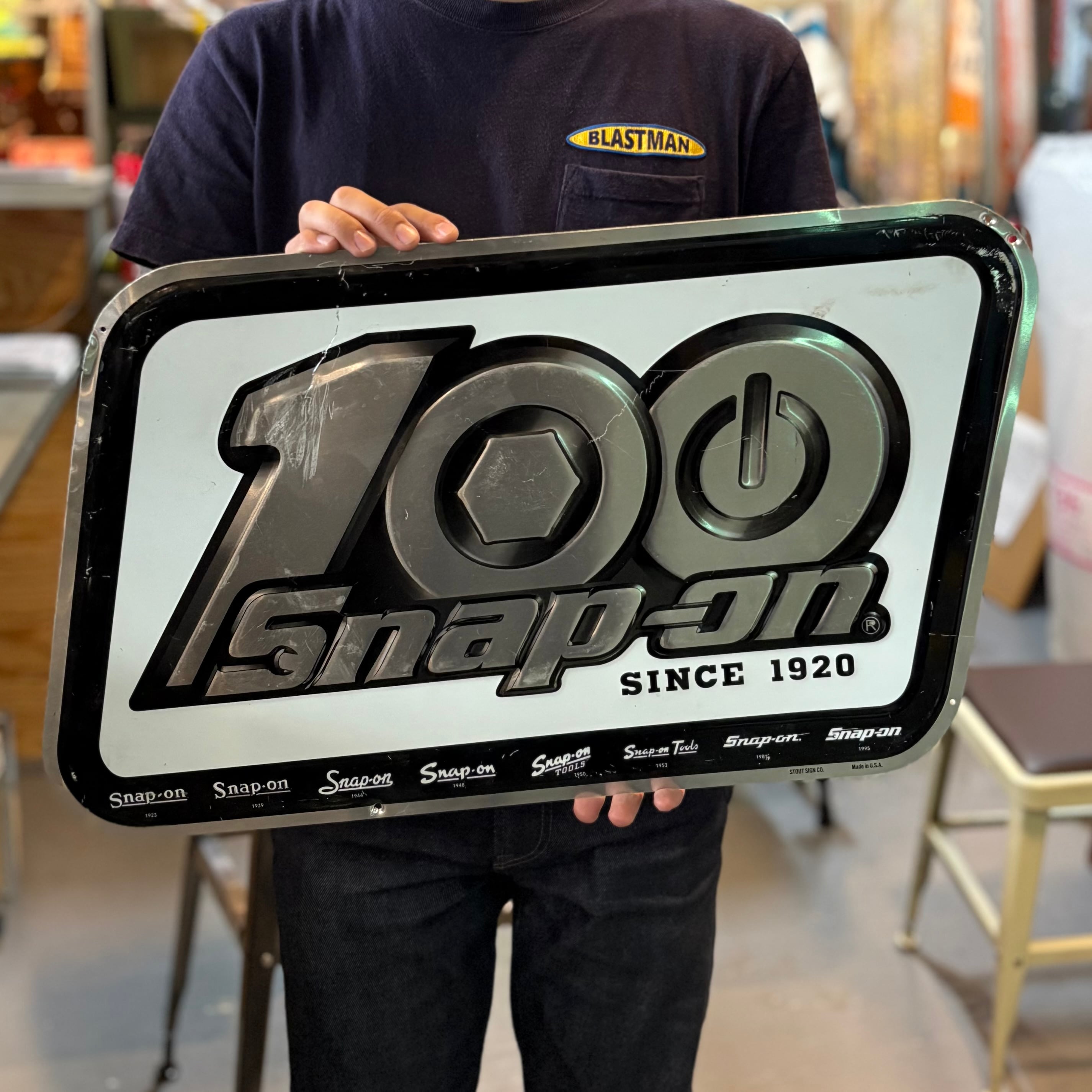 スナップオンアルミ看板 Snap-on 100周年記念 メタルサイン