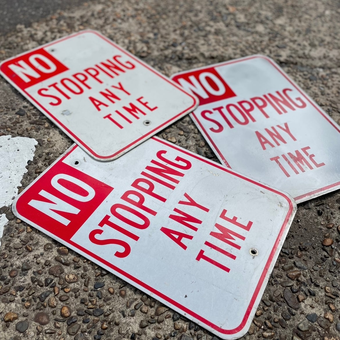 U.S Vintage Road Sign “NO STOPPING ANY TIME”
