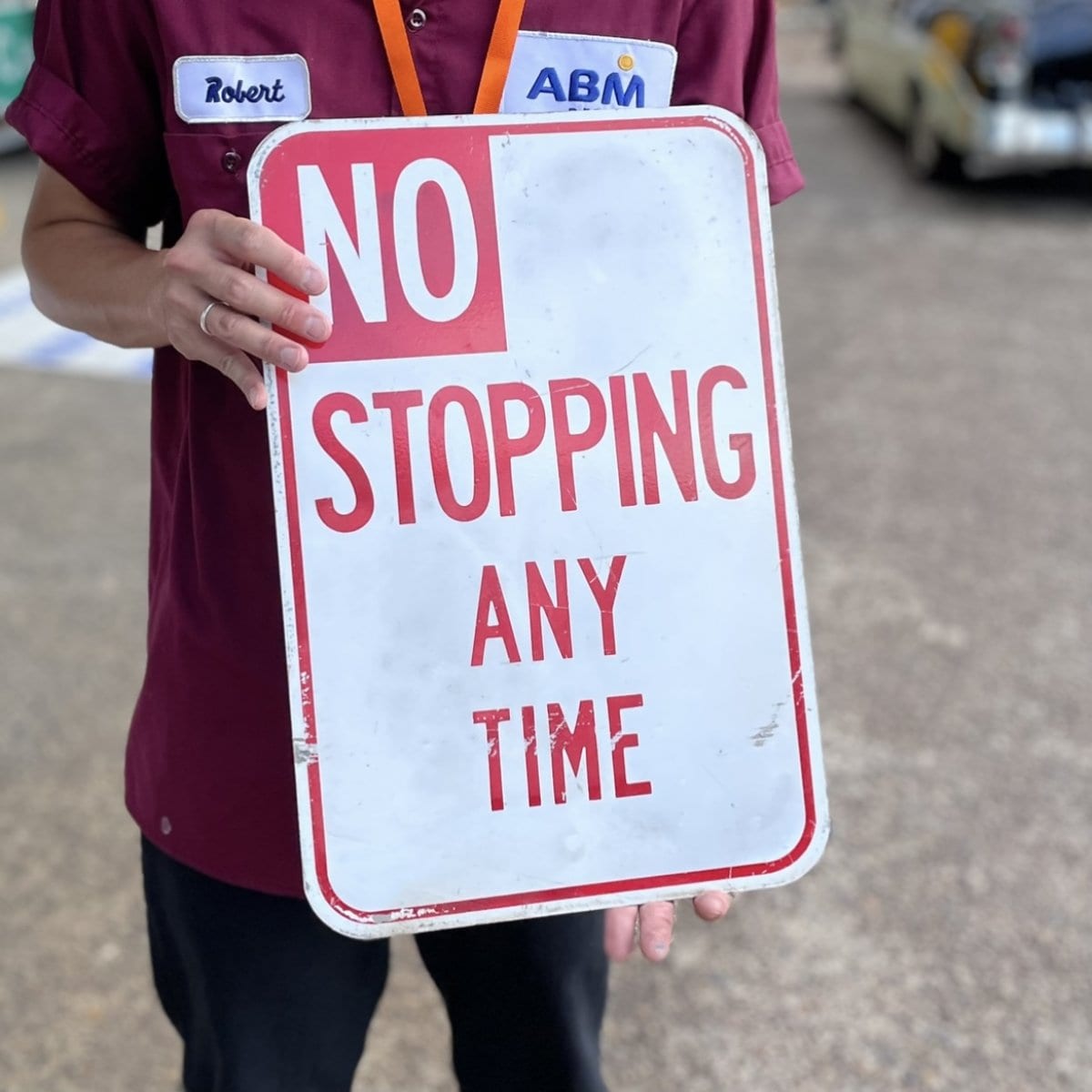 U.S Vintage Road Sign “NO STOPPING ANY TIME”