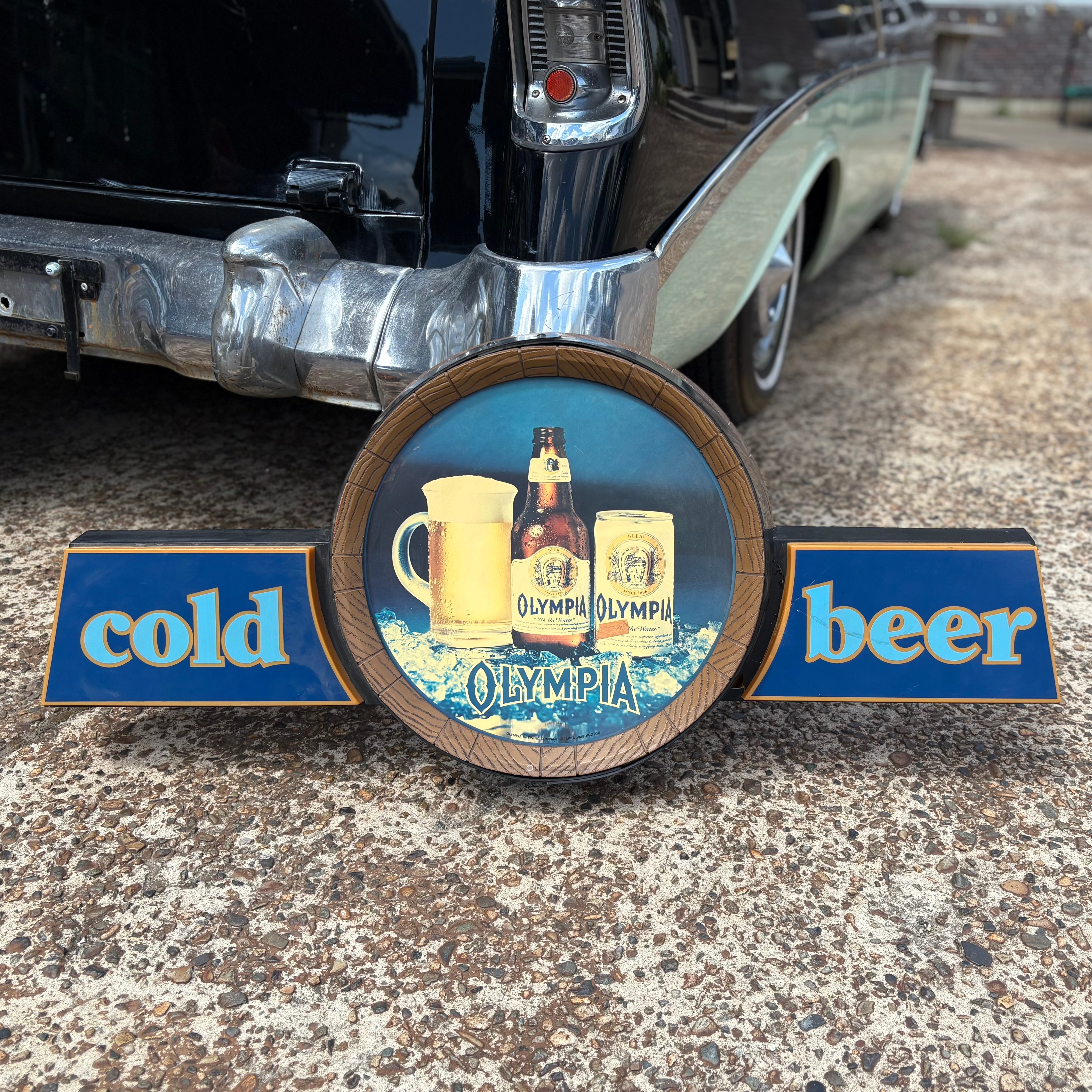 ヴィンテージ　オリンピアビール　木製看板　インテリア アンティーク イラスト雑貨 オリンピアビール 1909 Olympia Beer 木製 プラーク サイン