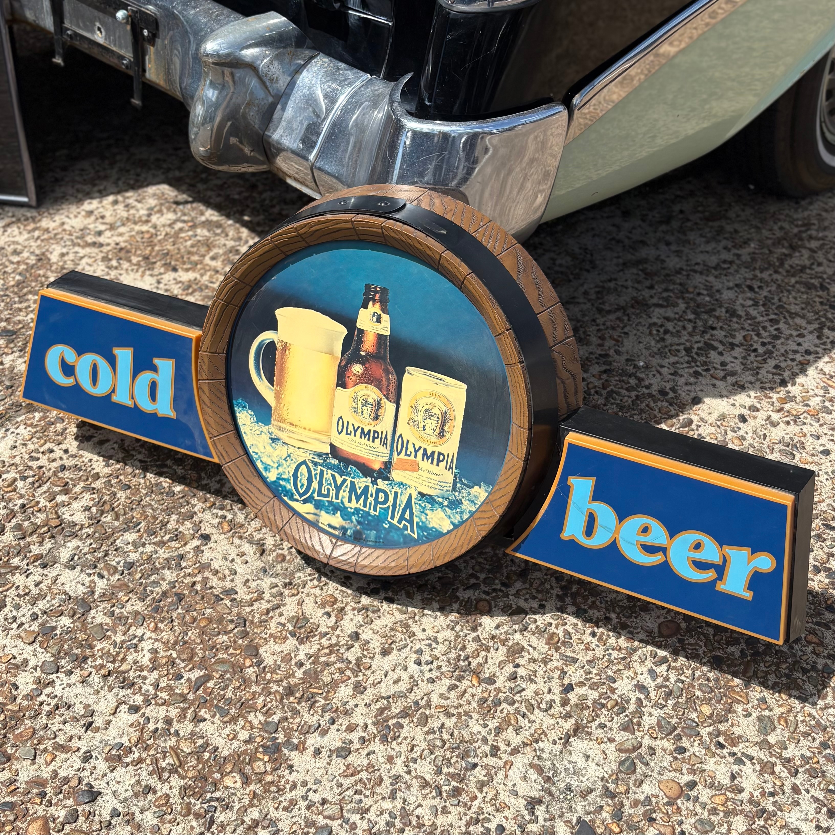 ヴィンテージ　オリンピアビール　木製看板　インテリア アンティーク イラスト雑貨 オリンピアビール 1909 Olympia Beer 木製 プラーク サイン