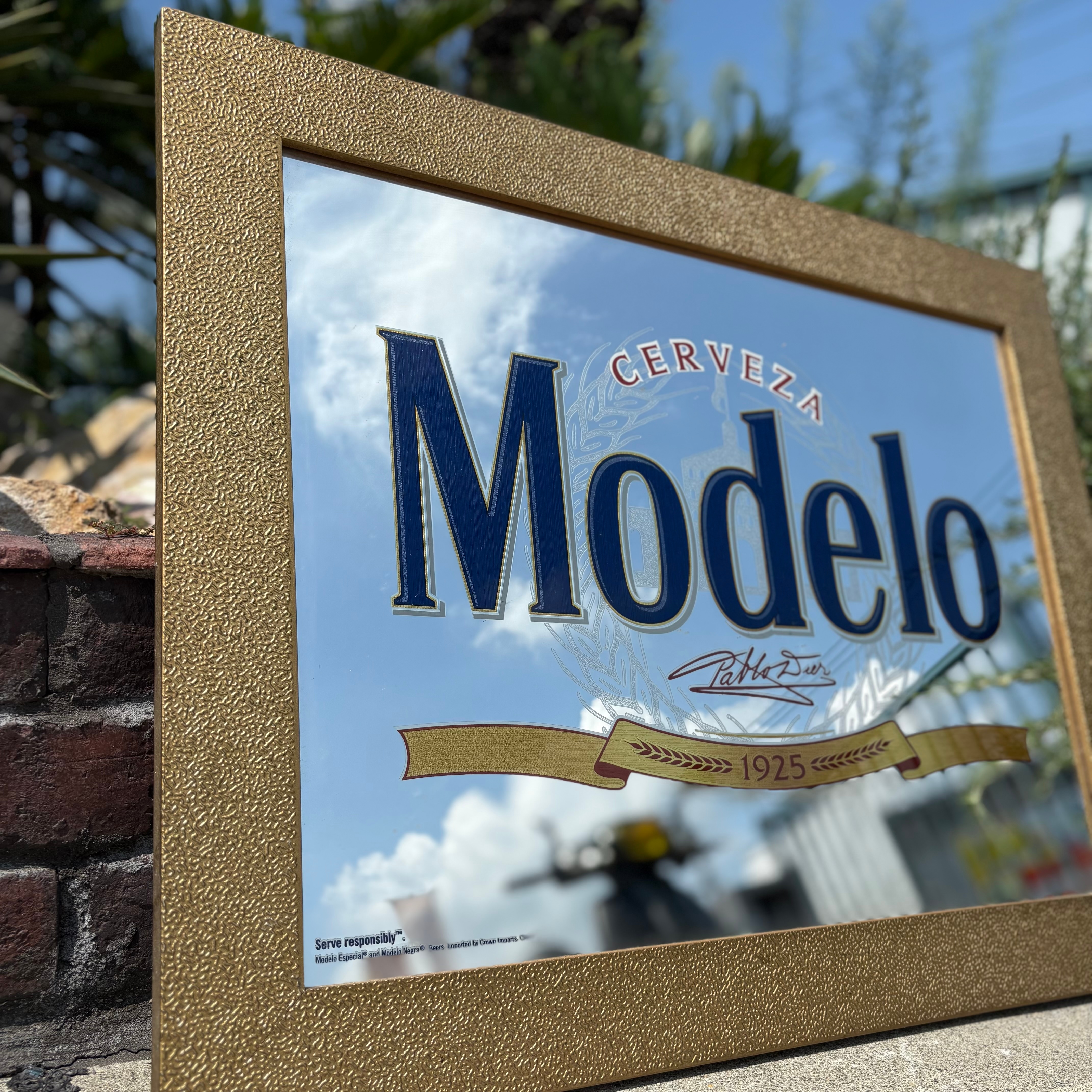 Modelo Cerveza ビンテージパブミラー