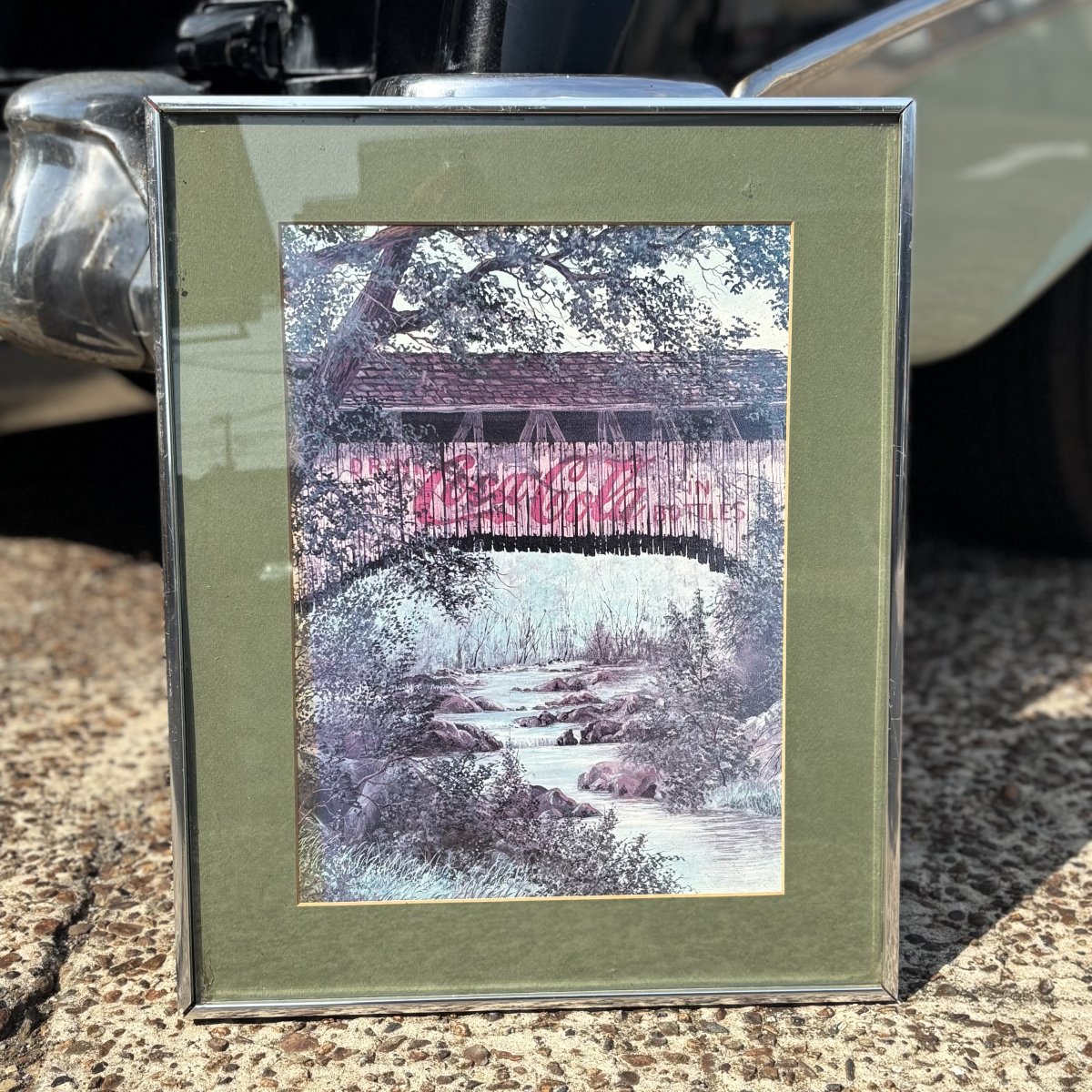 Coca-Cola ミラーアート 黒フレーム Coca-Cola ミラーアート 黒フレーム 美術品・アンティーク